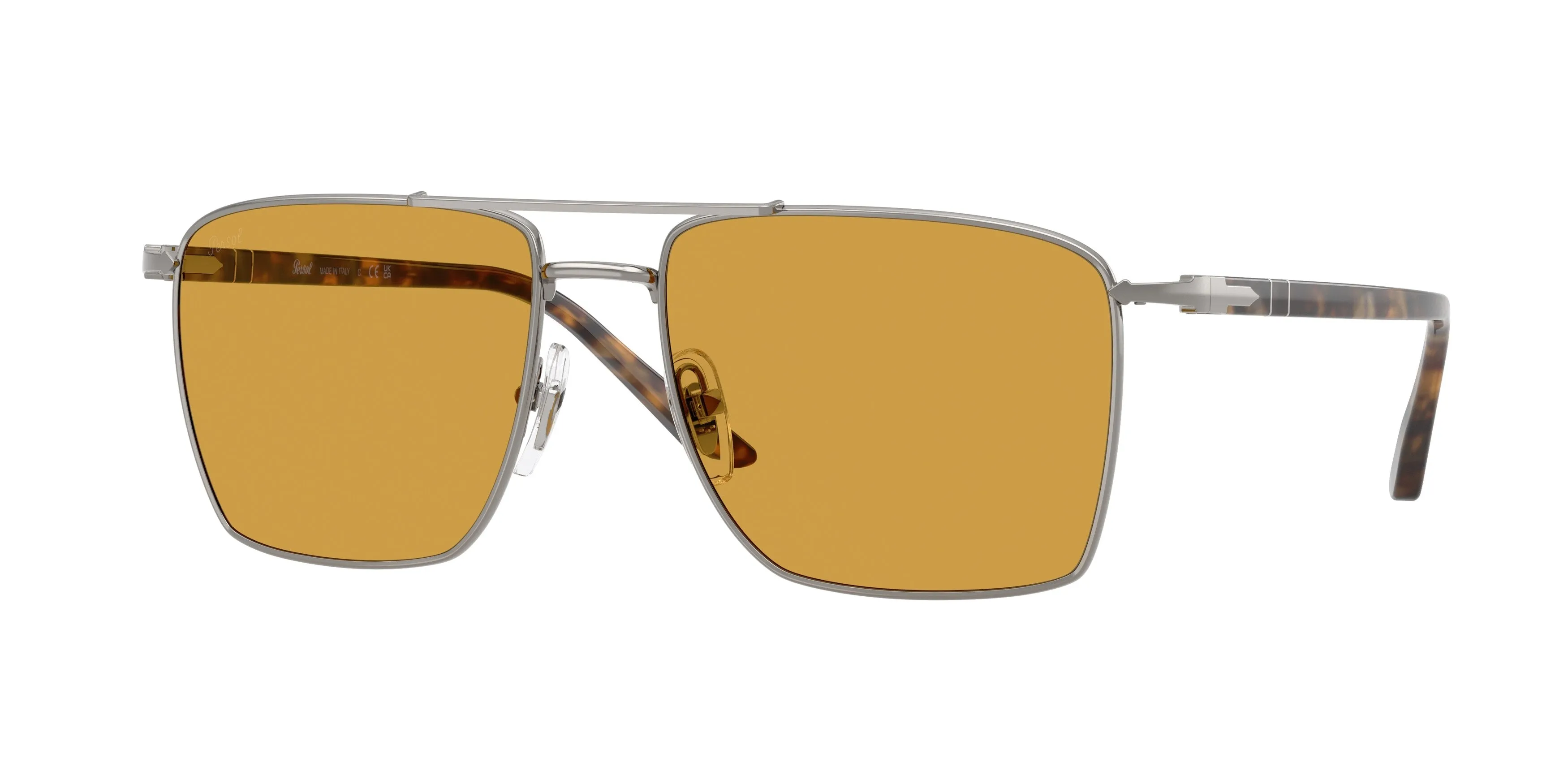 Persol PO1031S 513/53 Occhiali da sole Acciaio Grigio Giallo Squadrata Normale - immagine 1