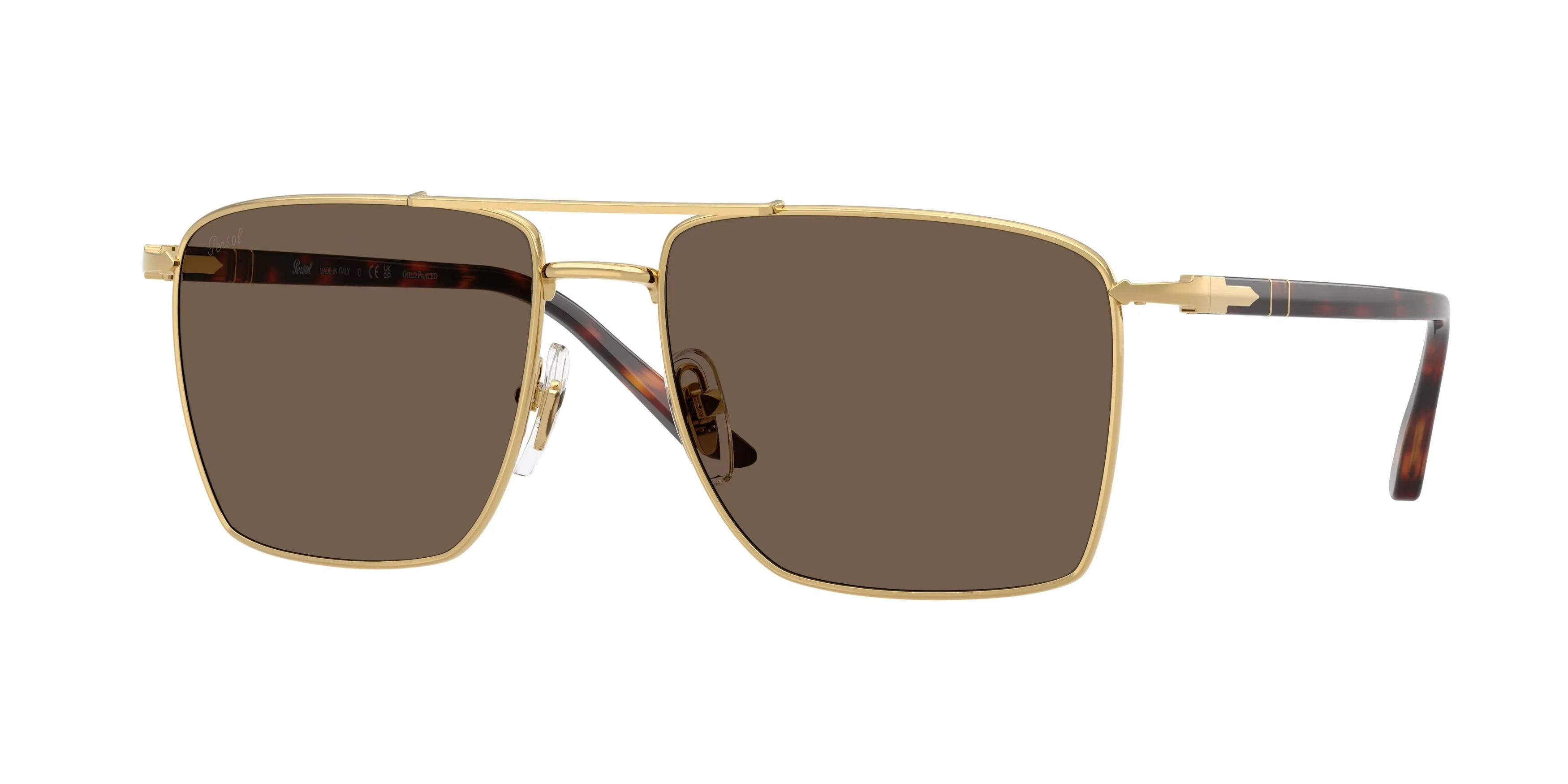 Persol PO1031S 11568T Occhiali da sole Acciaio Oro Marrone Squadrata Normale - immagine 1