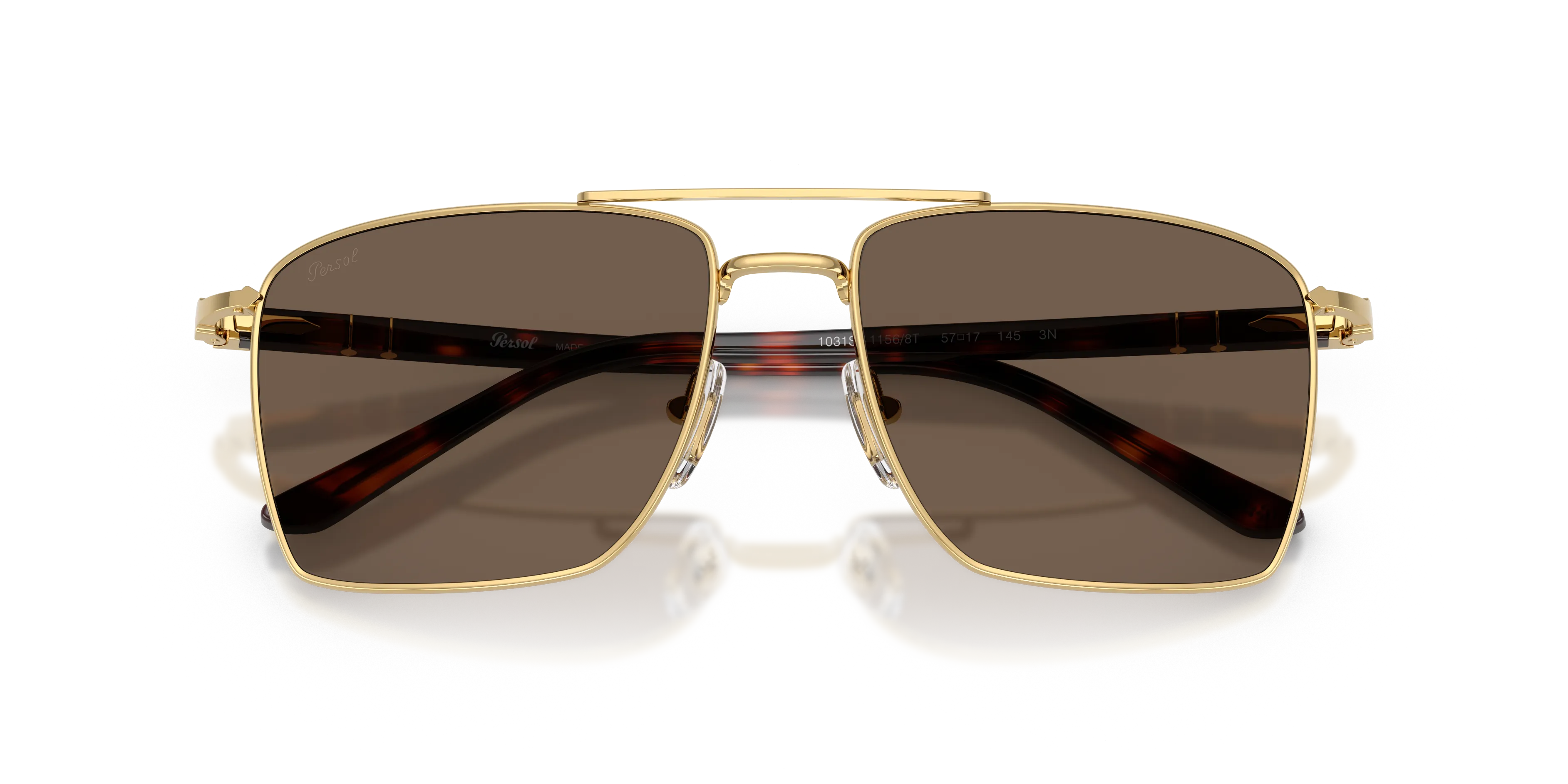Persol PO1031S 11568T Occhiali da sole Acciaio Oro Marrone Squadrata Normale - immagine 2
