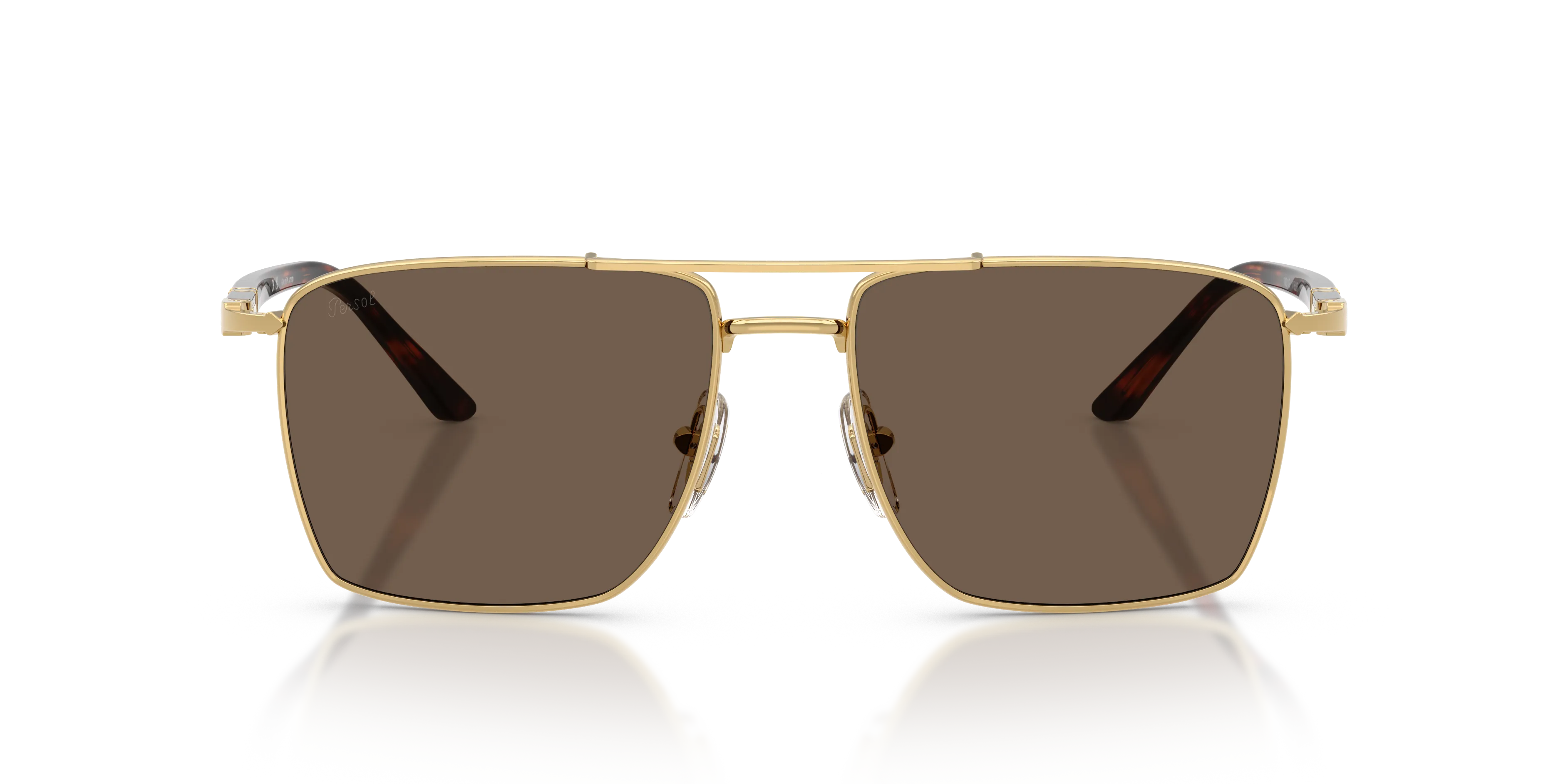 Persol PO1031S 11568T Occhiali da sole Acciaio Oro Marrone Squadrata Normale - immagine 3
