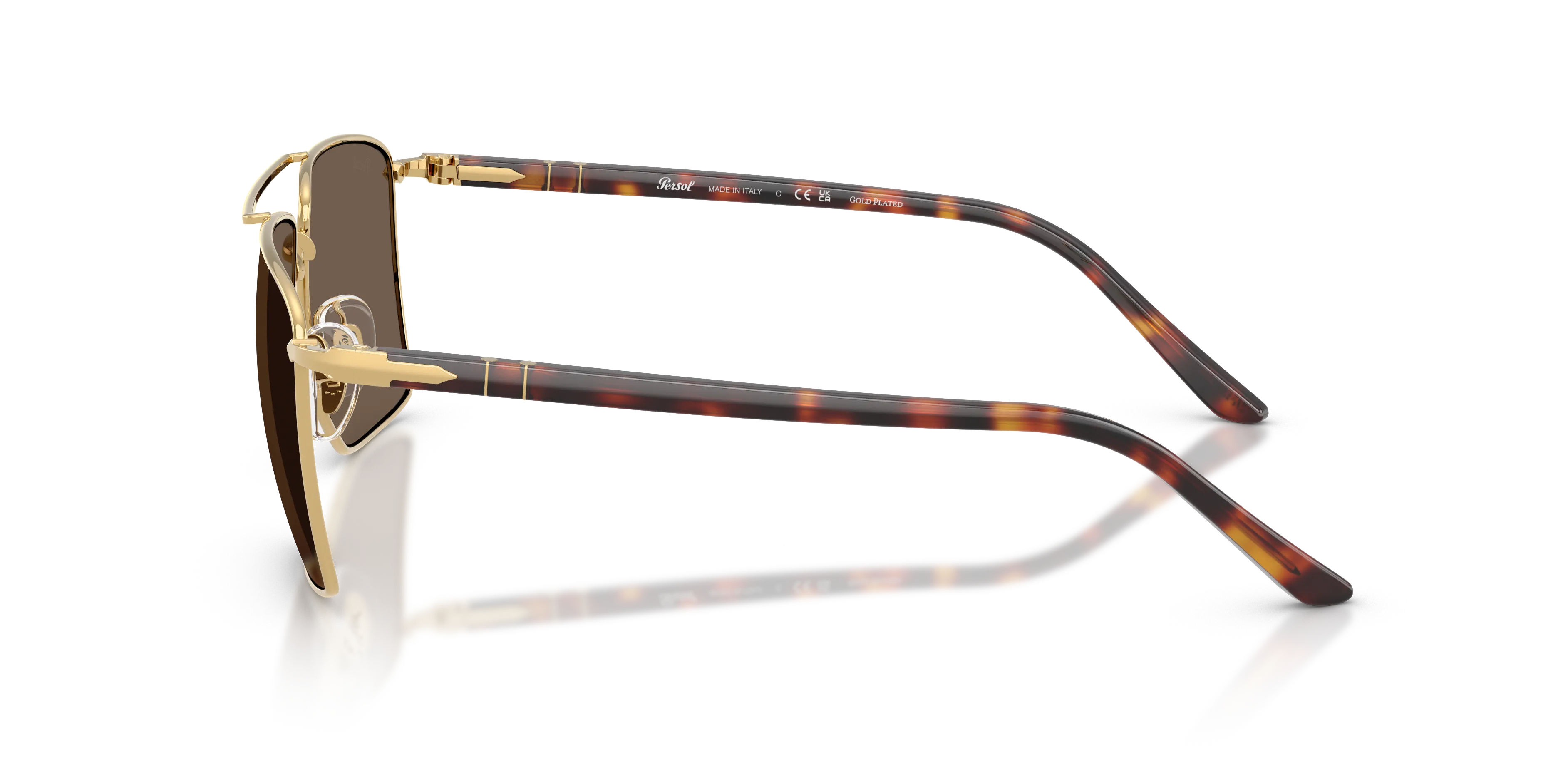 Persol PO1031S 11568T Occhiali da sole Acciaio Oro Marrone Squadrata Normale - immagine 4