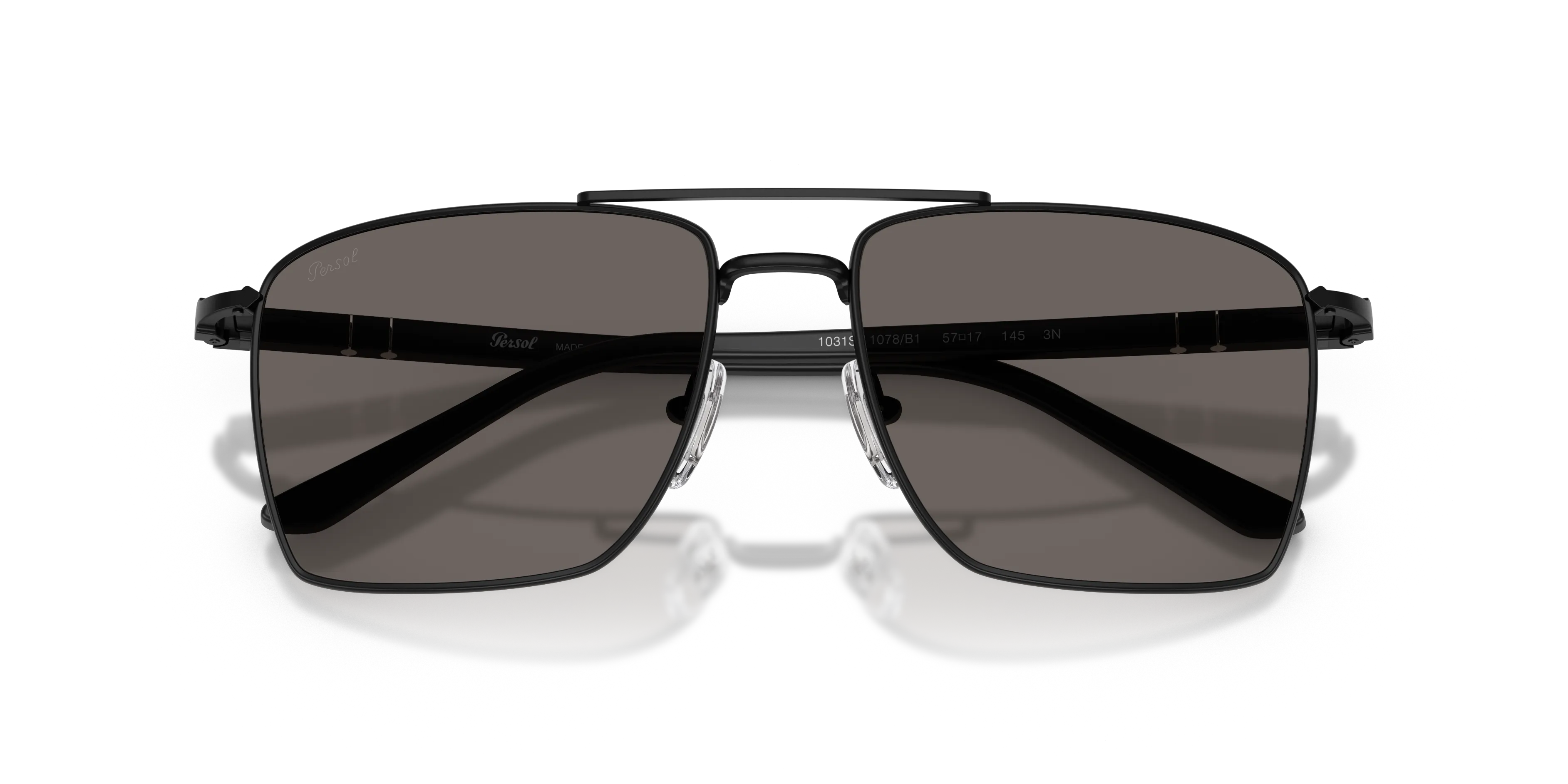 Persol PO1031S 1078B1 Occhiali da sole Acciaio Nero Grigio Squadrata Normale - immagine 2