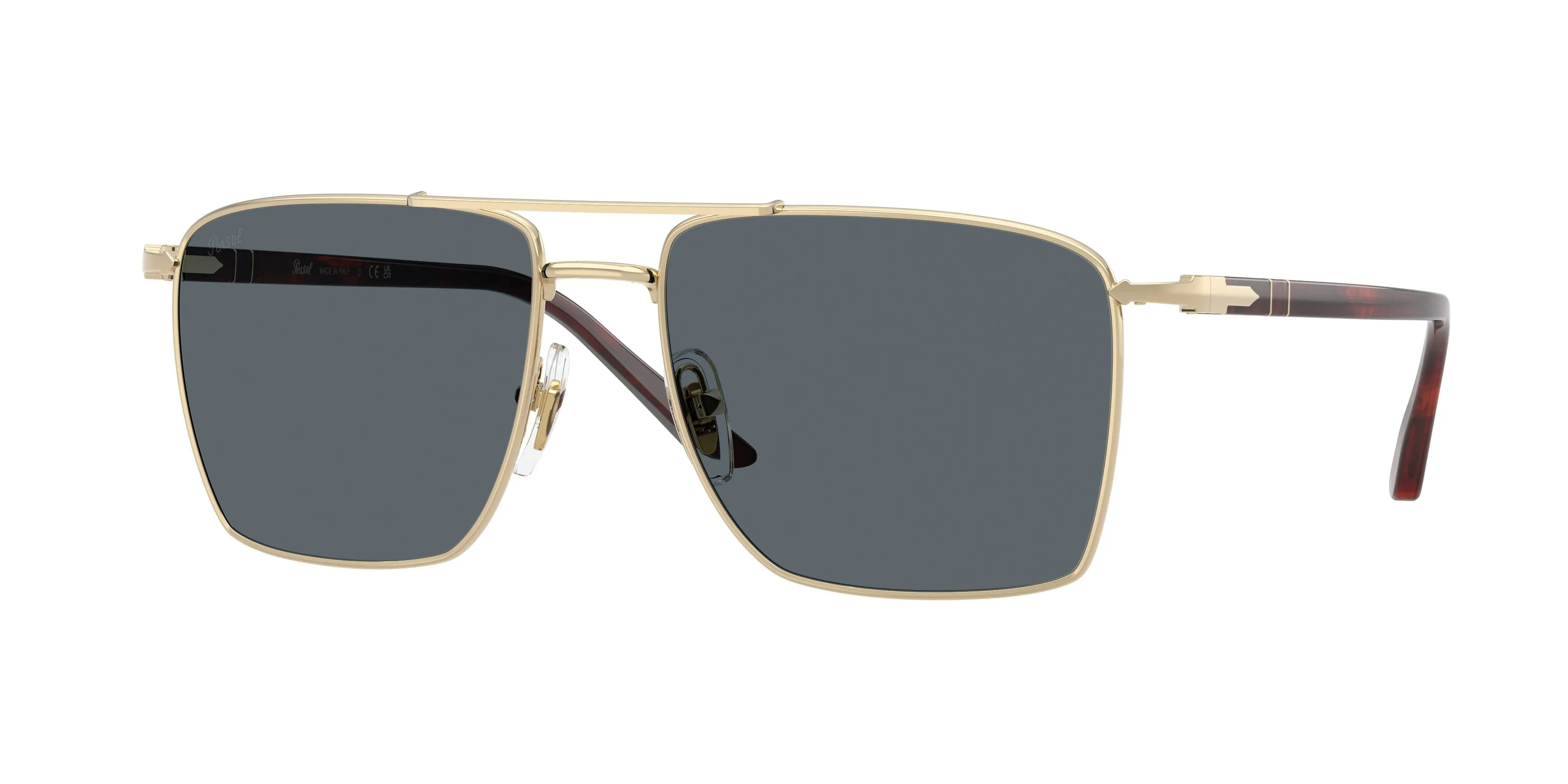 Persol PO1031S 1076R5 Occhiali da sole Acciaio Oro Blu Squadrata Normale - immagine 1