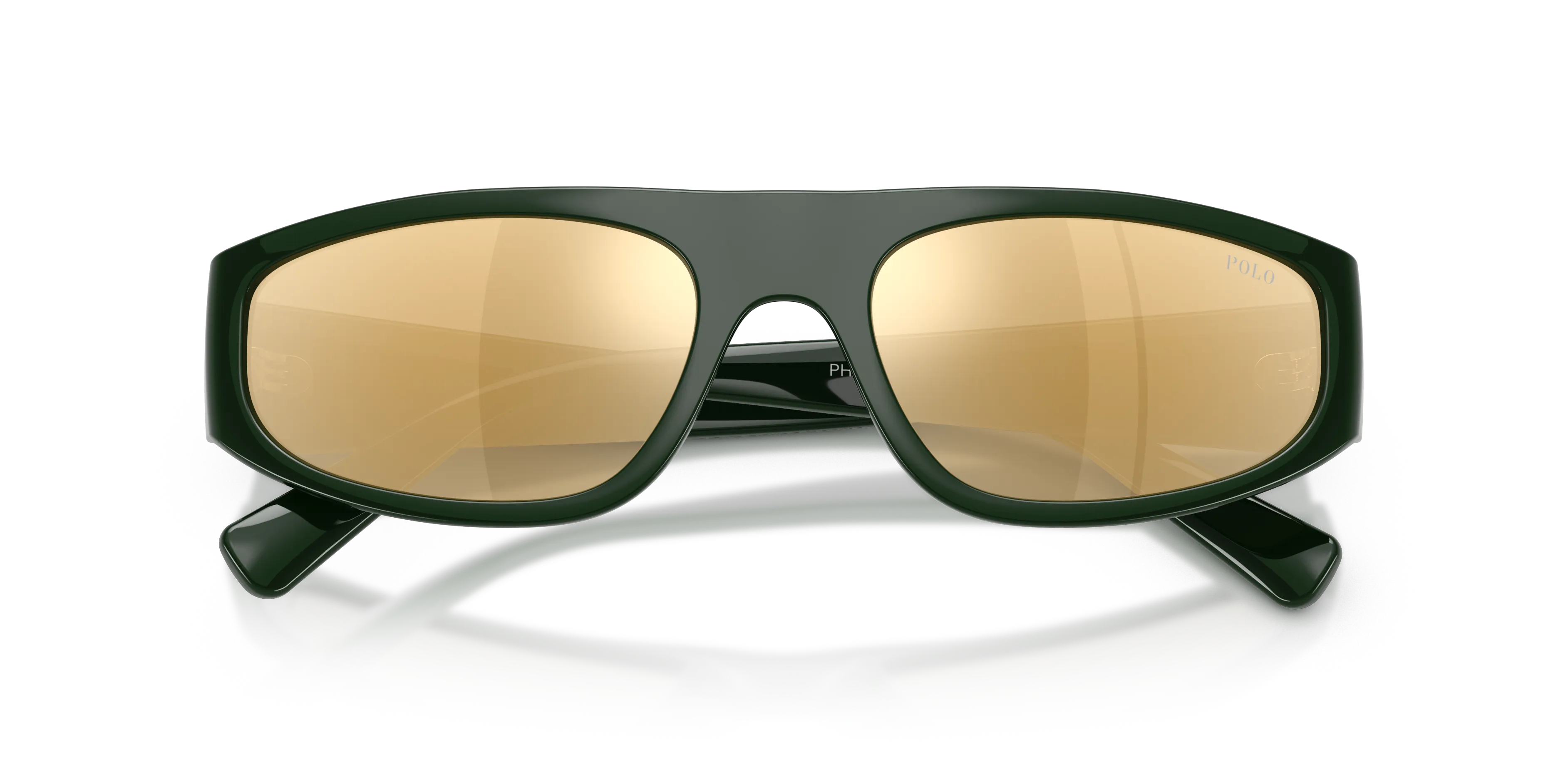 Polo Ralph Lauren PH4250U 58567P Occhiali da sole Iniettato Verde Marrone Pilot Specchiate - immagine 2