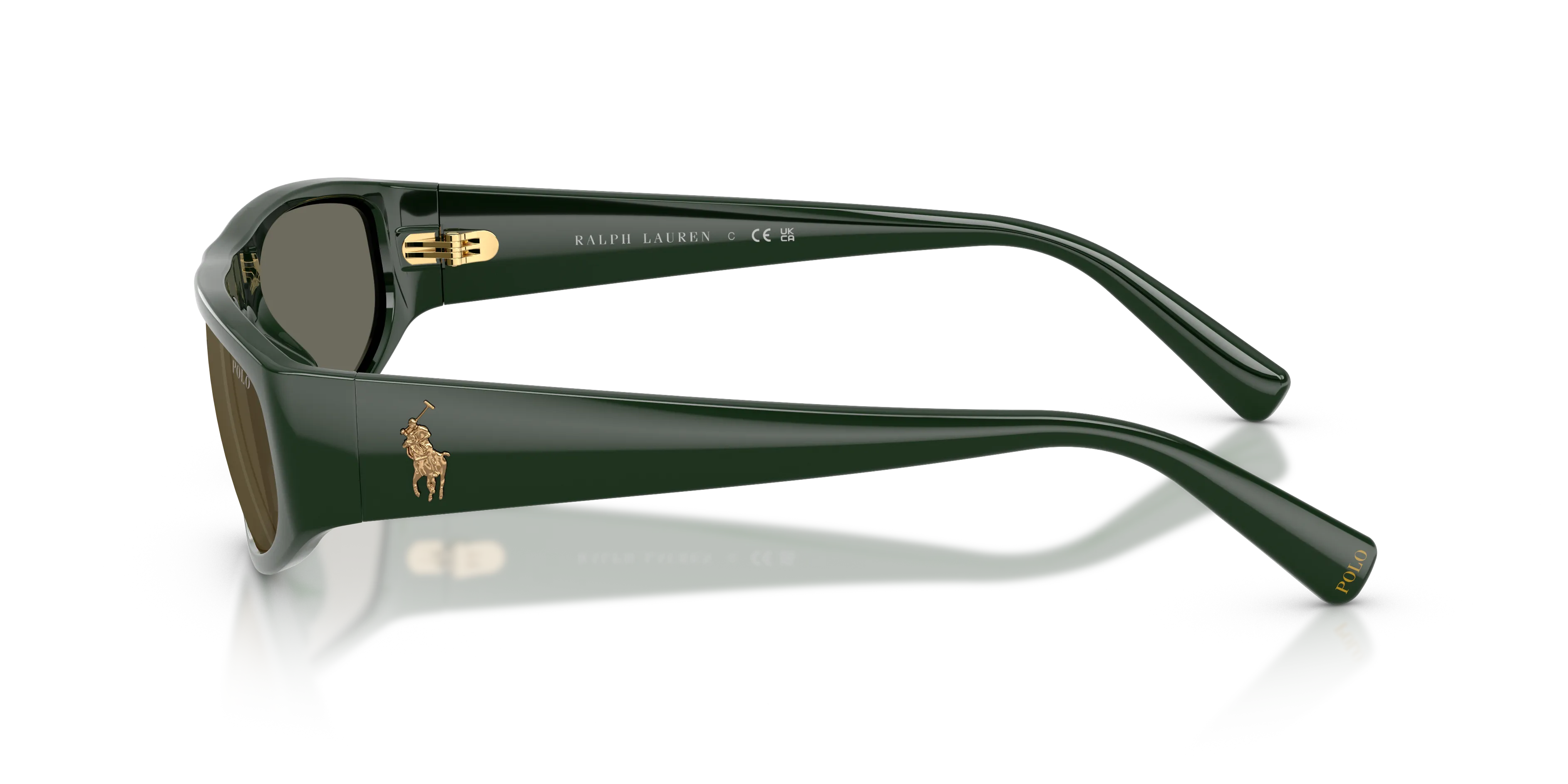 Polo Ralph Lauren PH4250U 58567P Occhiali da sole Iniettato Verde Marrone Pilot Specchiate - immagine 4