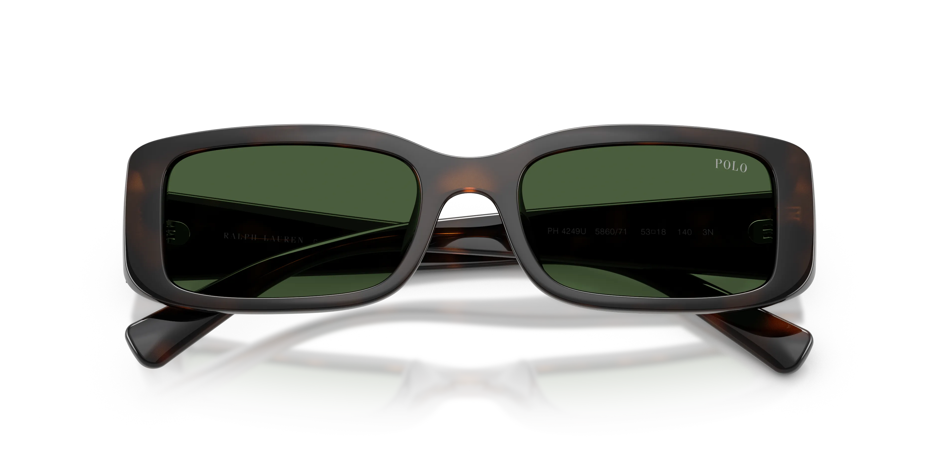 Polo Ralph Lauren PH4249U 586071 Occhiali da sole Iniettato Tartaruga Verde Squadrata Normale - immagine 2