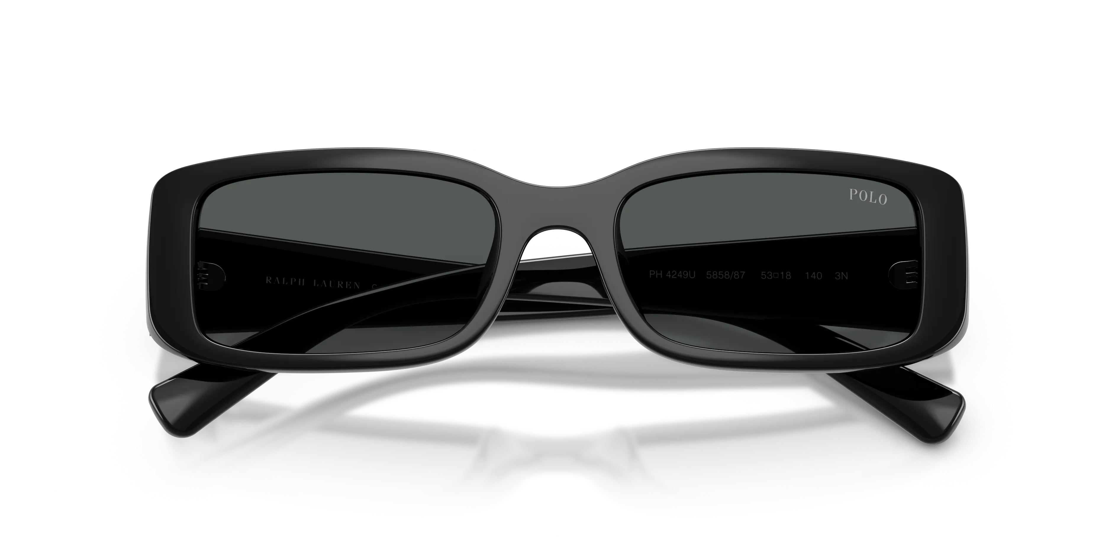 Polo Ralph Lauren PH4249U 585887 Occhiali da sole Iniettato Nero Grigio Squadrata Normale - immagine 2