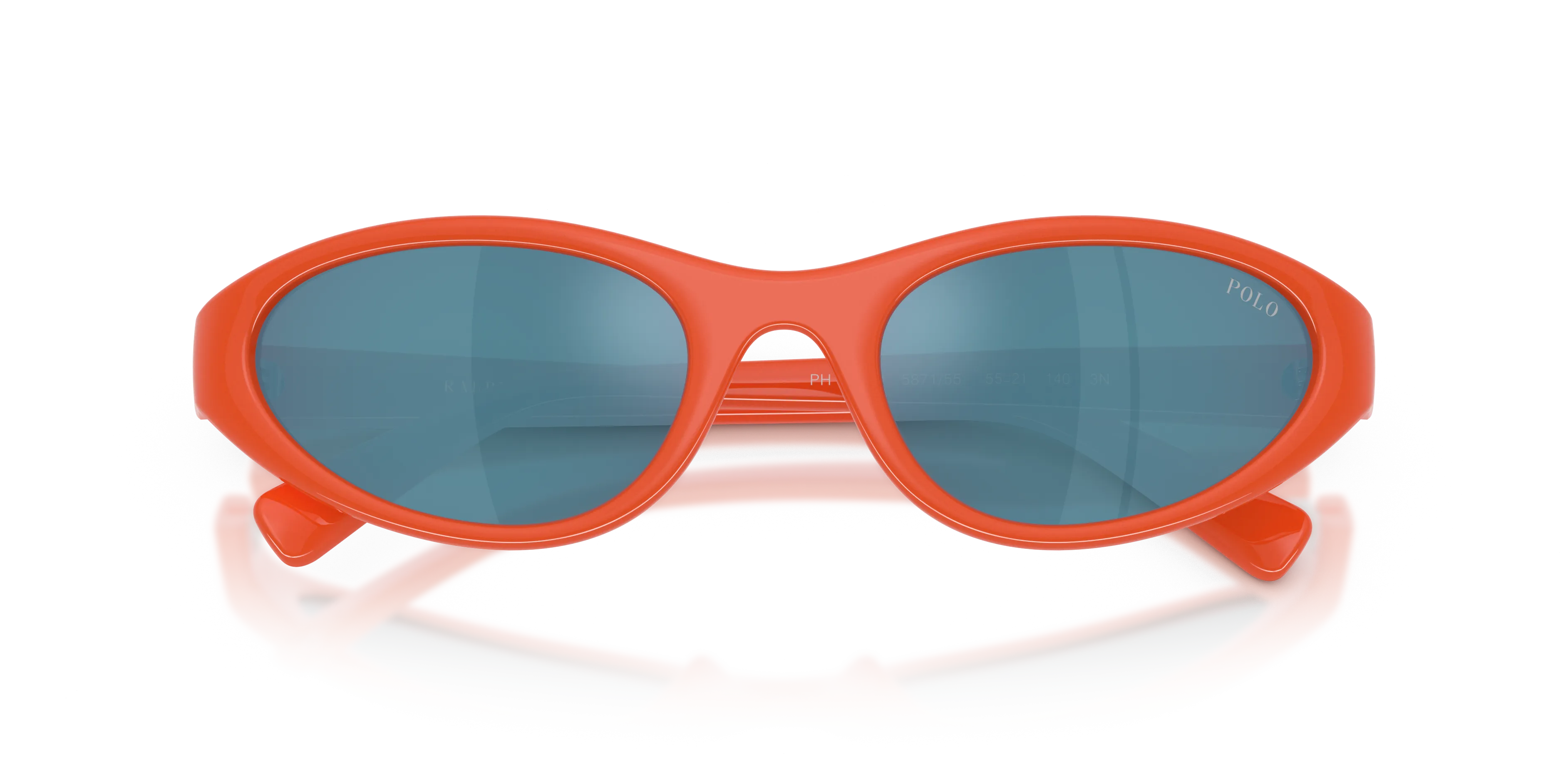 Polo Ralph Lauren PH4248U 587155 Occhiali da sole Iniettato Arancione Blu Rotonda Normale - immagine 2