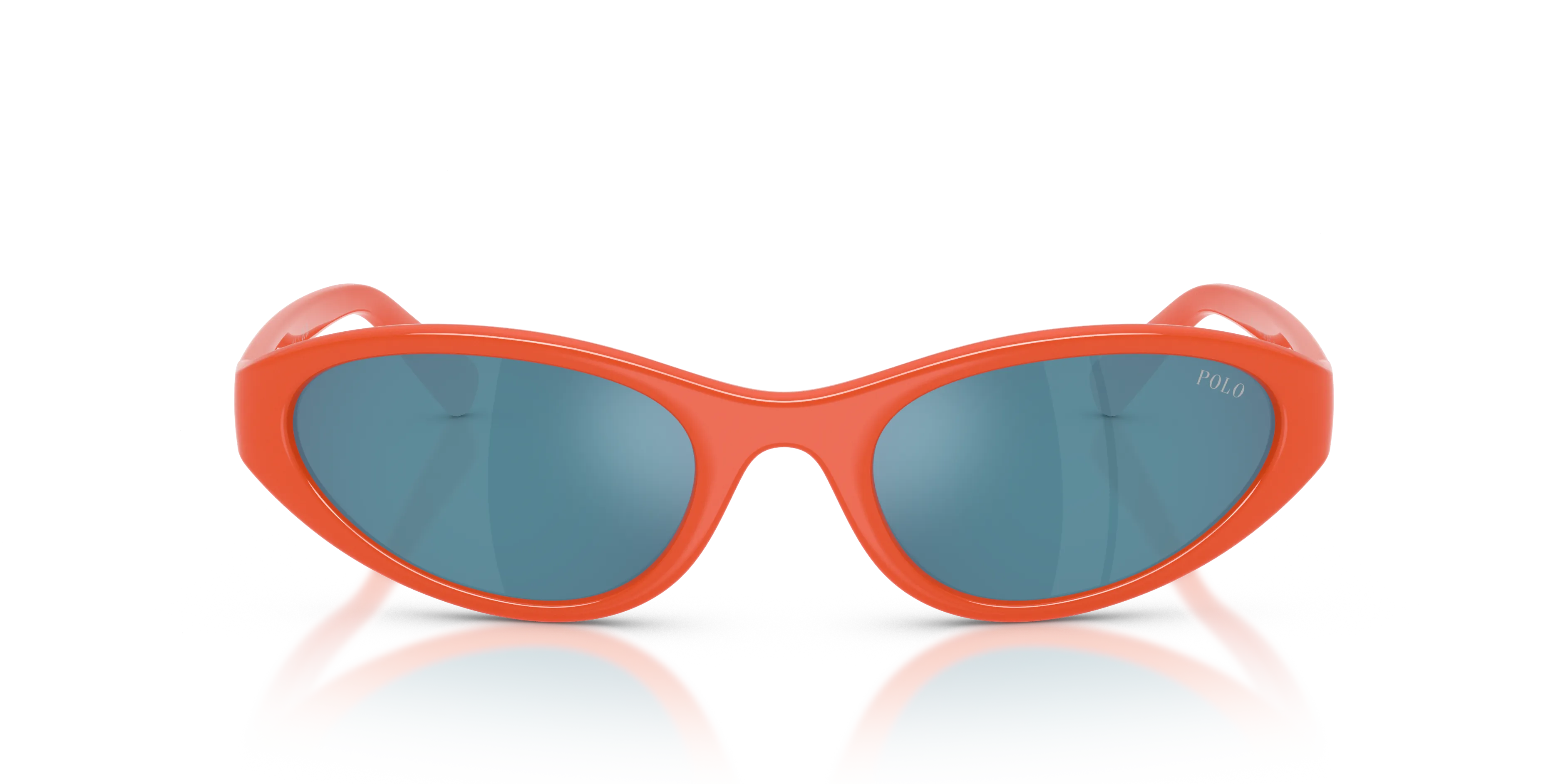 Polo Ralph Lauren PH4248U 587155 Occhiali da sole Iniettato Arancione Blu Rotonda Normale - immagine 3
