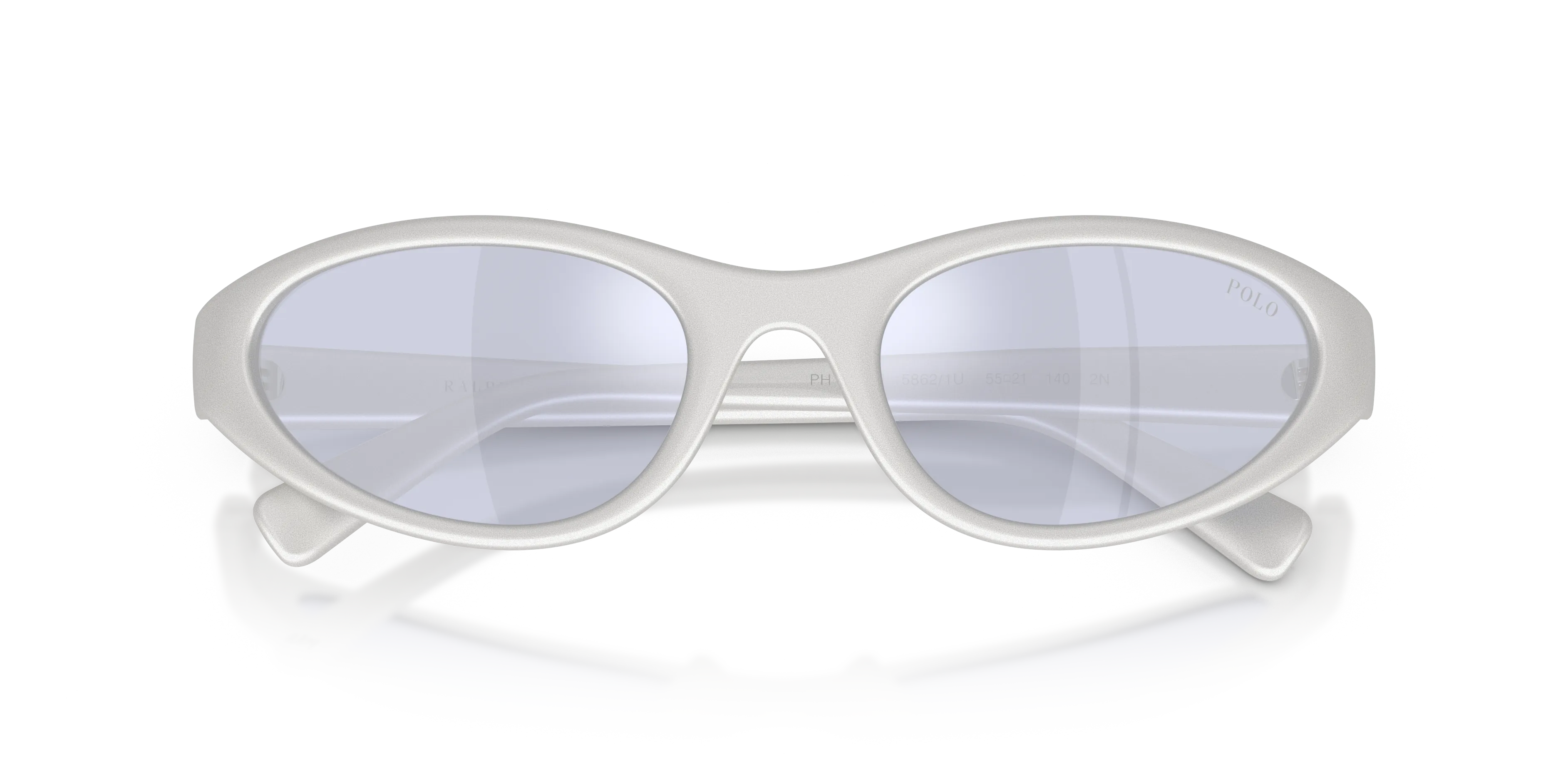 Polo Ralph Lauren PH4248U 58621U Occhiali da sole Iniettato Argento Viola Rotonda Normale - immagine 2