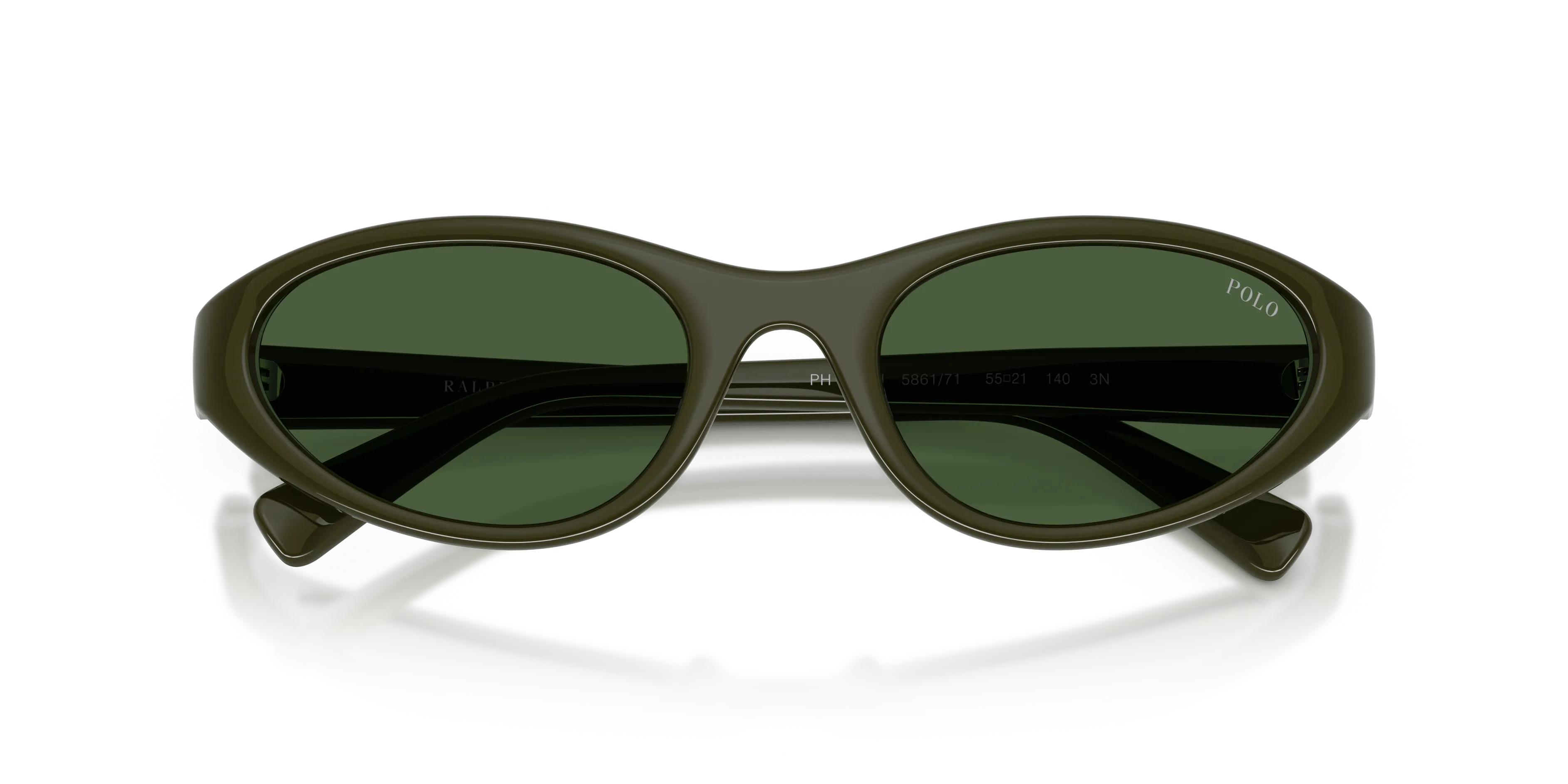 Polo Ralph Lauren PH4248U 586171 Occhiali da sole Iniettato Verde Verde Rotonda Normale - immagine 2