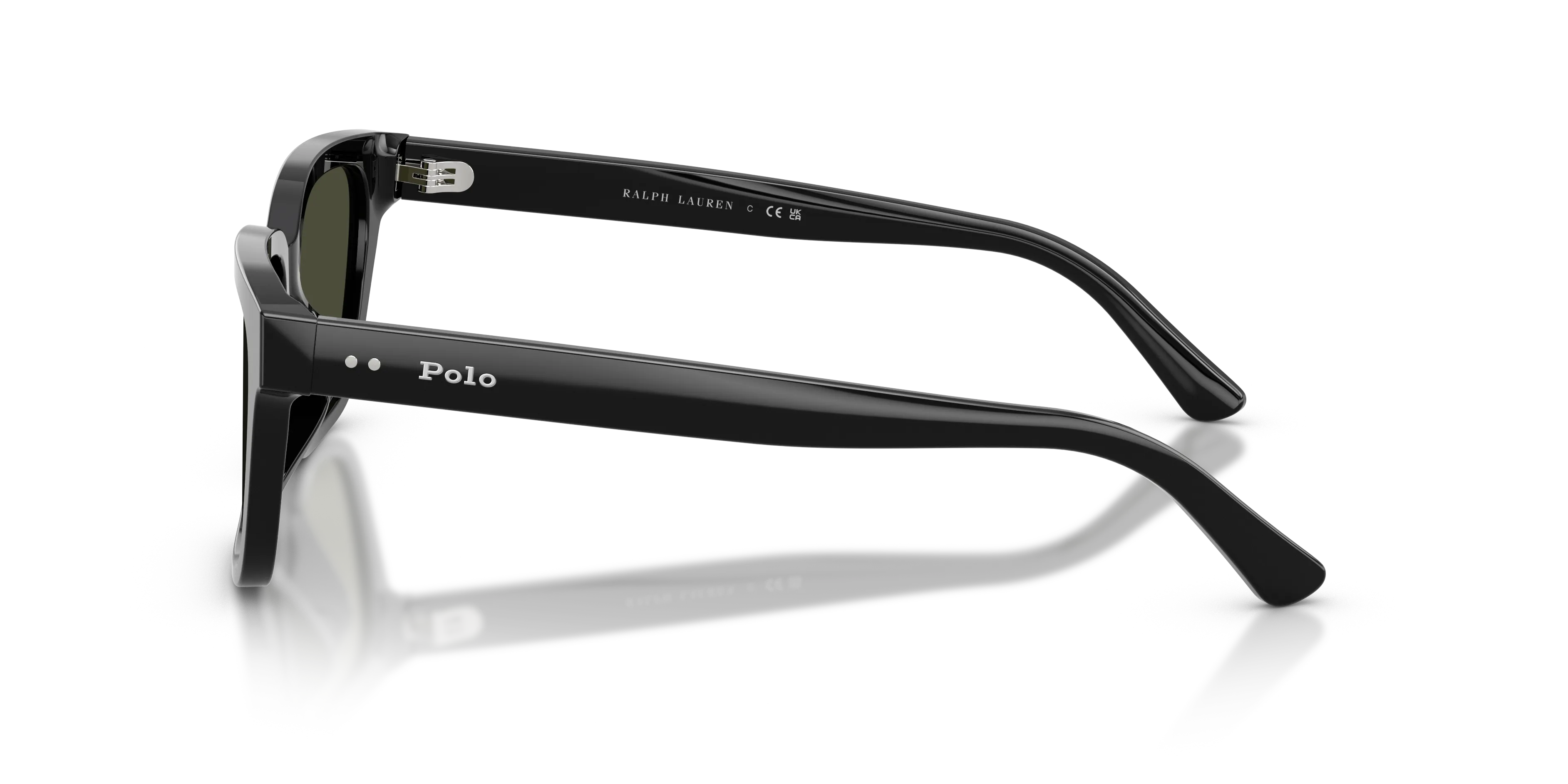 Polo Ralph Lauren PH4247U 500182 Occhiali da sole Acetato Nero Verde Squadrata Normale - immagine 4