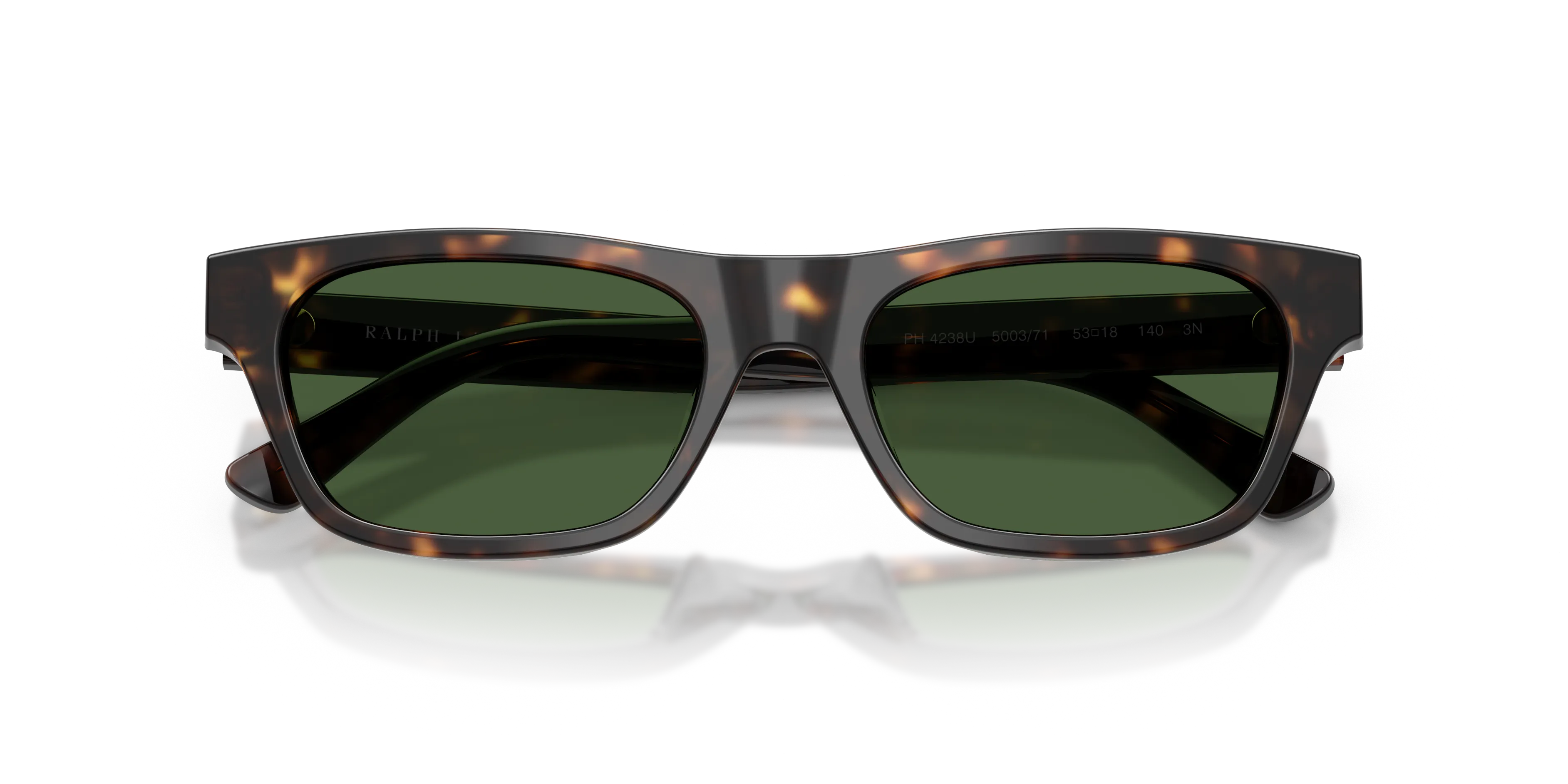 Polo Ralph Lauren PH4238U 500371 Occhiali da sole Acetato Tartaruga Verde Squadrata Normale - immagine 2