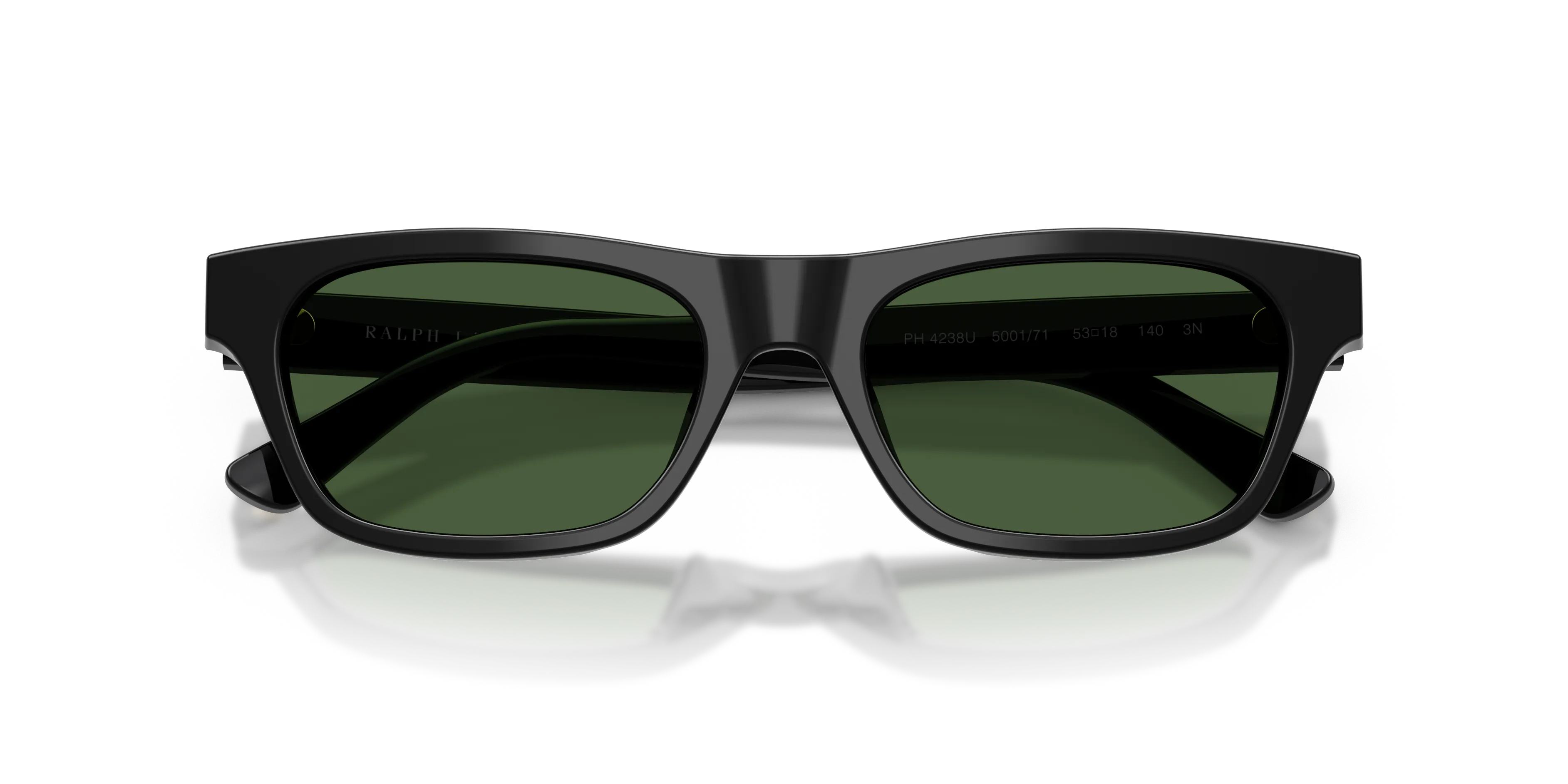 Polo Ralph Lauren PH4238U 500171 Occhiali da sole Acetato Nero Verde Squadrata Normale - immagine 2