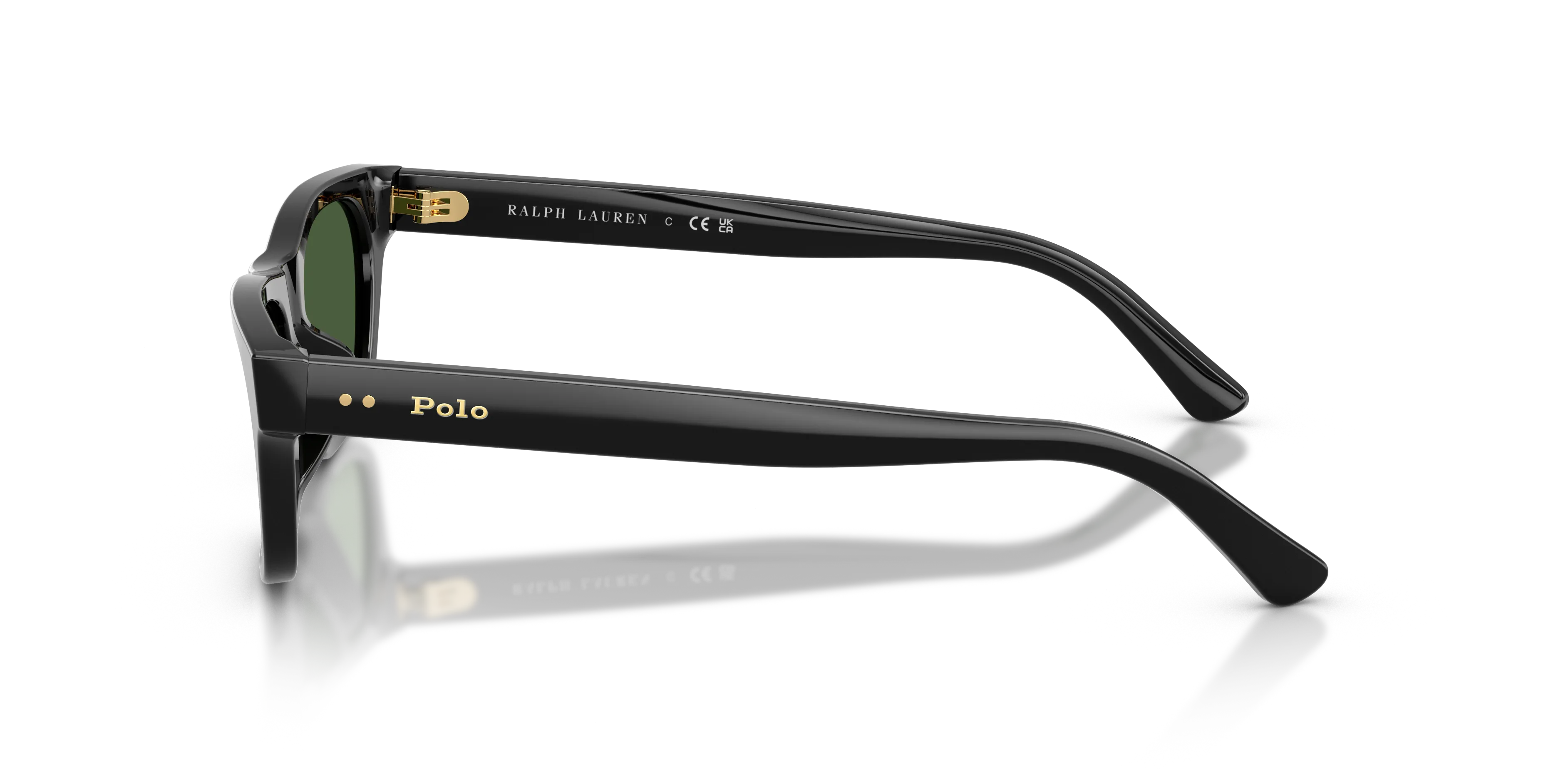 Polo Ralph Lauren PH4238U 500171 Occhiali da sole Acetato Nero Verde Squadrata Normale - immagine 4