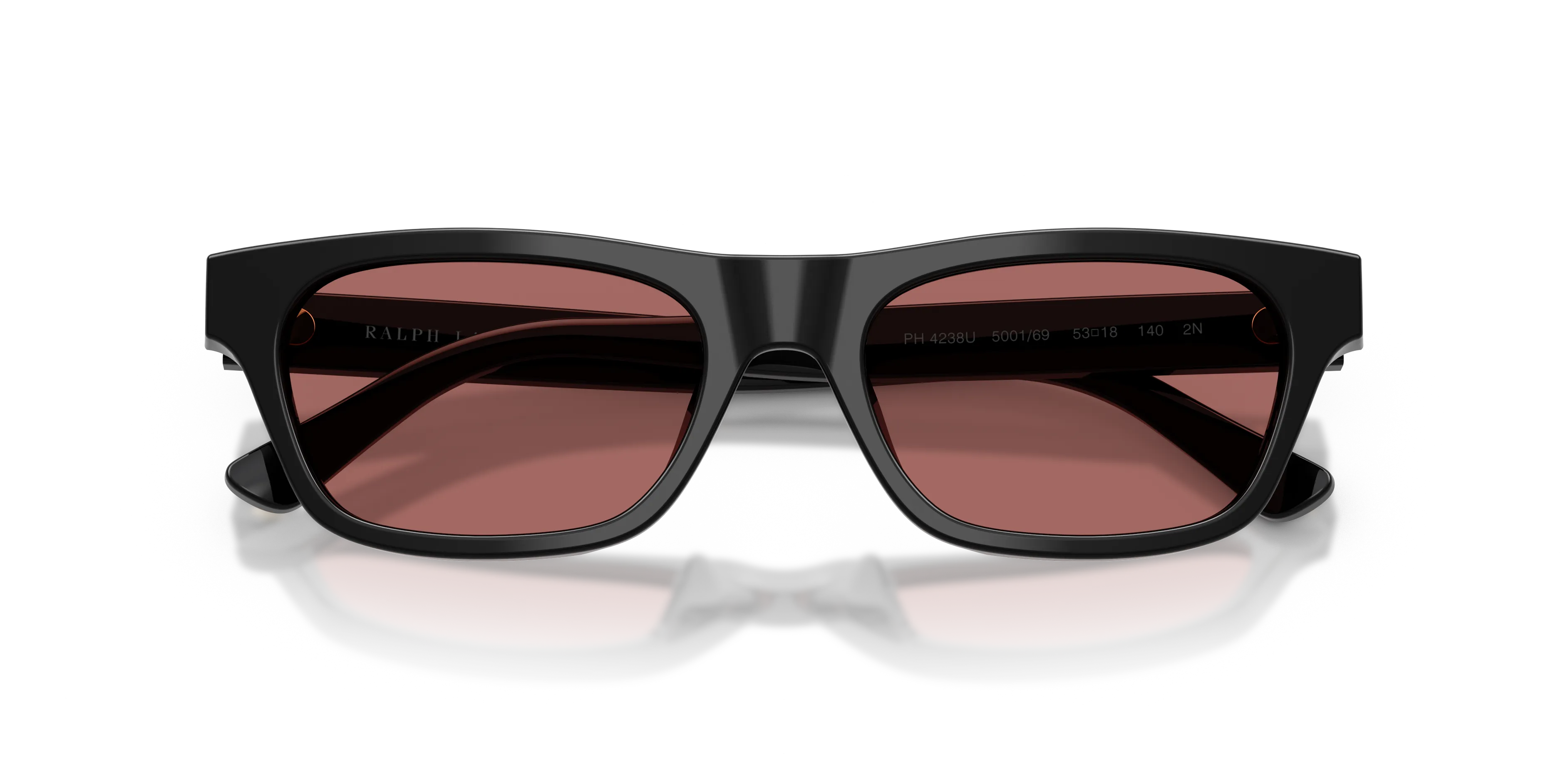 Polo Ralph Lauren PH4238U 500169 Occhiali da sole Acetato Nero Viola Squadrata Normale - immagine 2