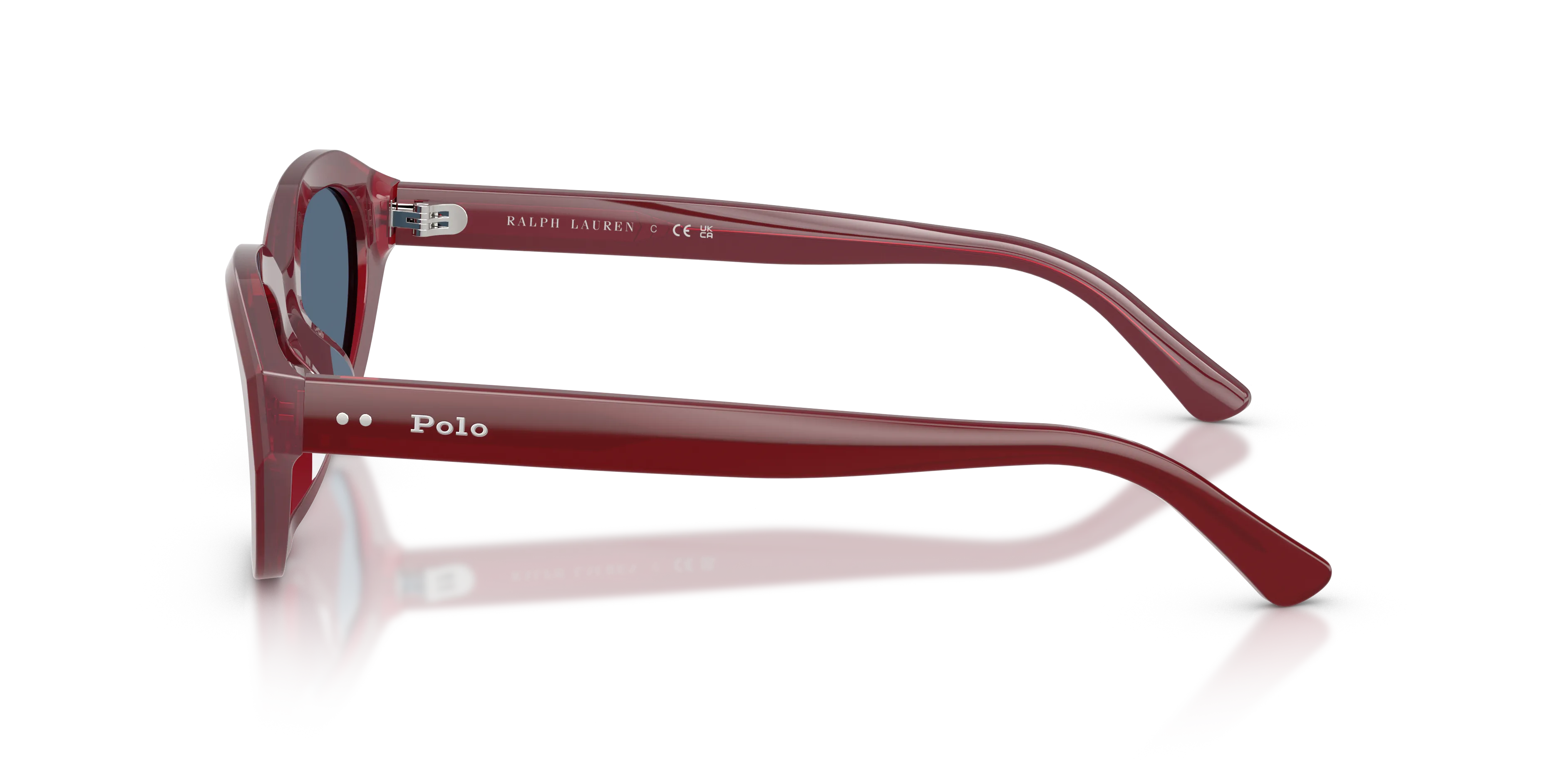 Polo Ralph Lauren PH4237U 639280 Occhiali da sole Acetato Rosso Blu Cat Eye Normale - immagine 4