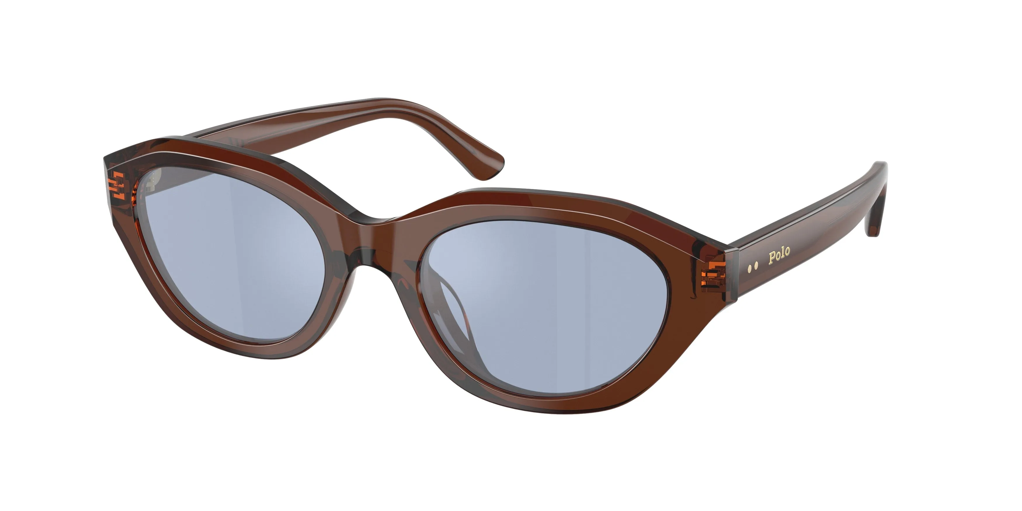Polo Ralph Lauren PH4237U 63531U Occhiali da sole Acetato Marrone Azzurro Cat Eye Specchiate - immagine 1