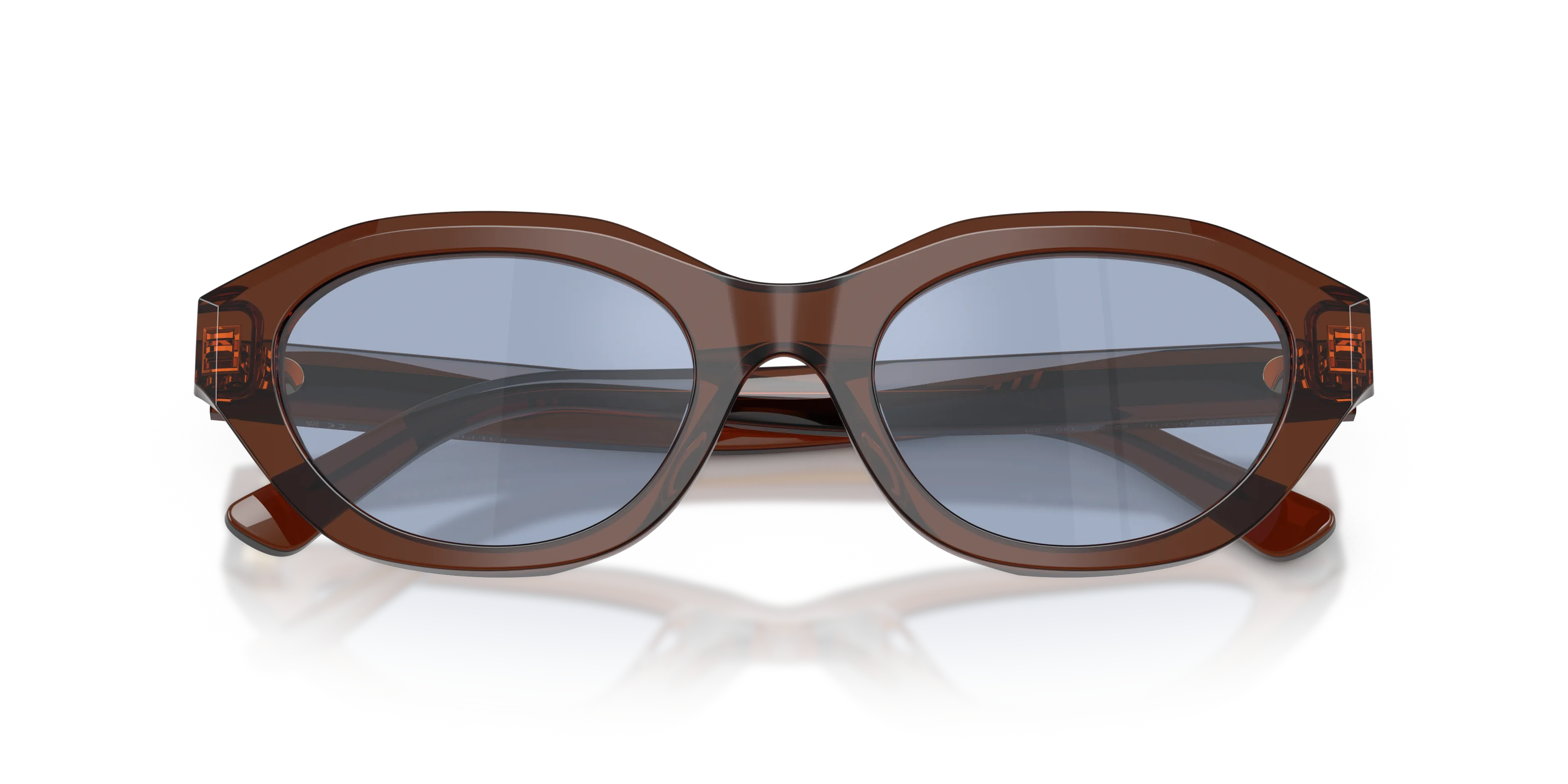 Polo Ralph Lauren PH4237U 63531U Occhiali da sole Acetato Marrone Azzurro Cat Eye Specchiate - immagine 2
