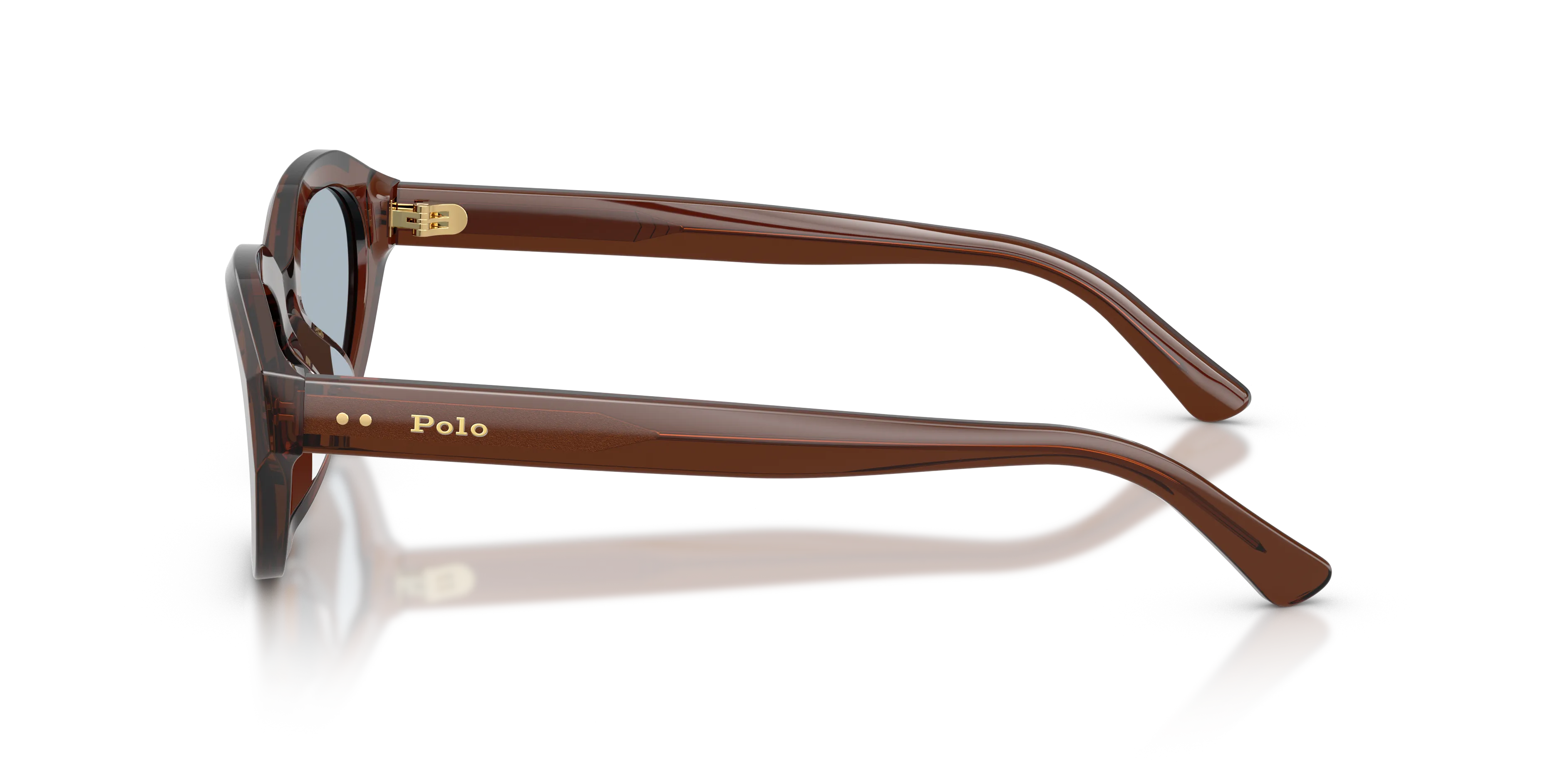 Polo Ralph Lauren PH4237U 63531U Occhiali da sole Acetato Marrone Azzurro Cat Eye Specchiate - immagine 4