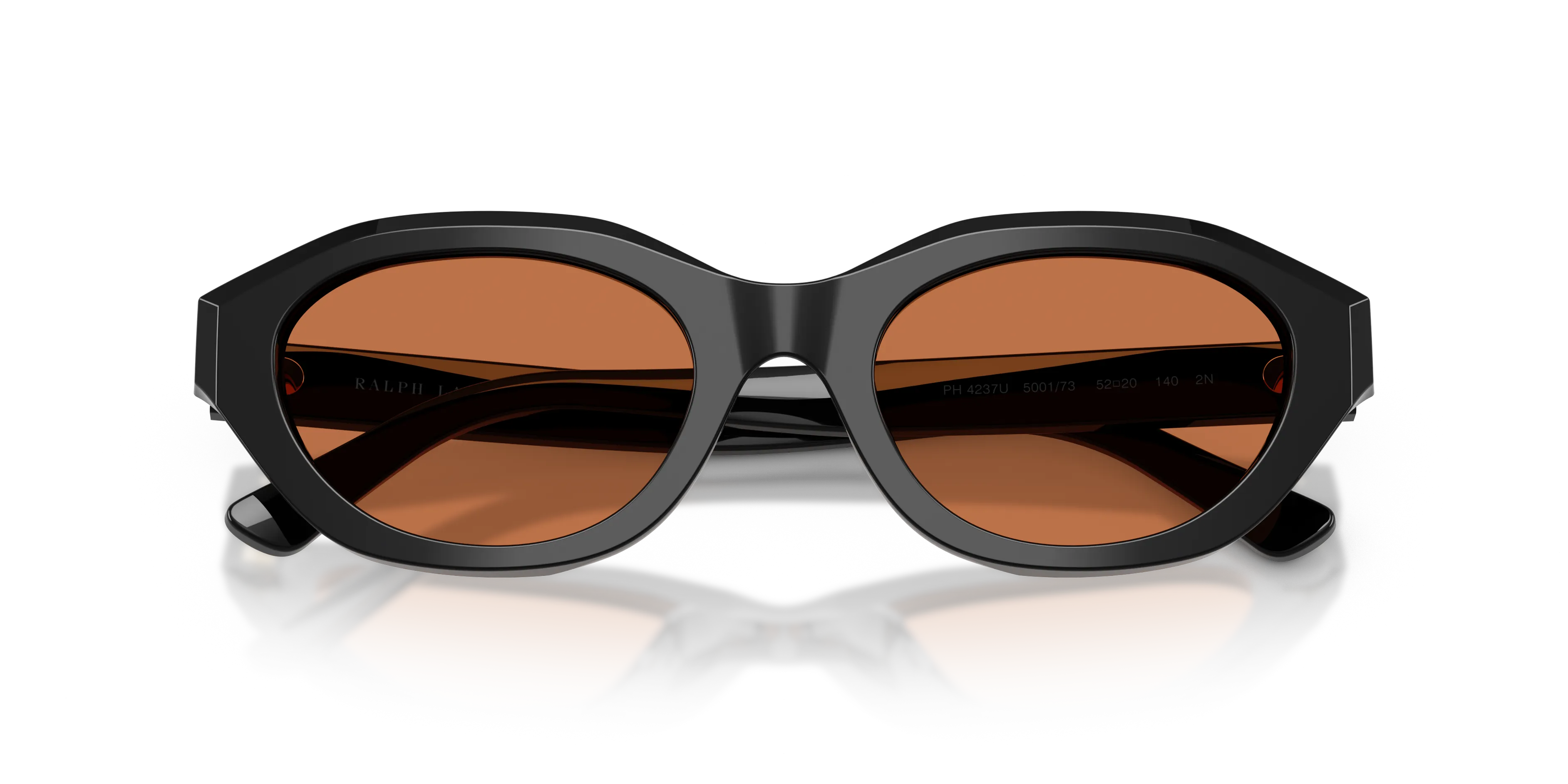 Polo Ralph Lauren PH4237U 500173 Occhiali da sole Acetato Nero Marrone Cat Eye Normale - immagine 2