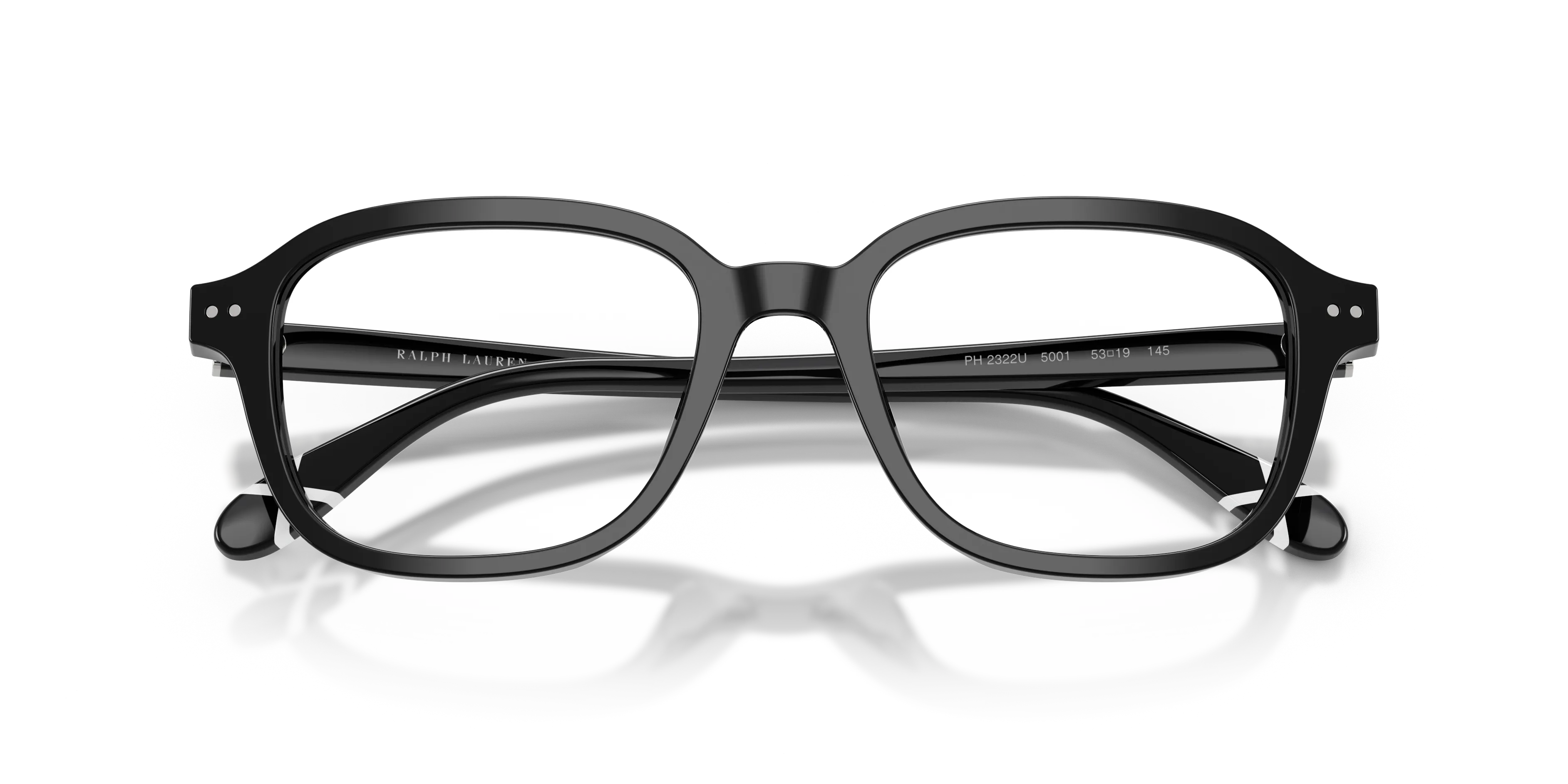 Polo Ralph Lauren PH2322U 5001 Montature da vista Acetato Nero Trasparente Squadrata Normale - immagine 2