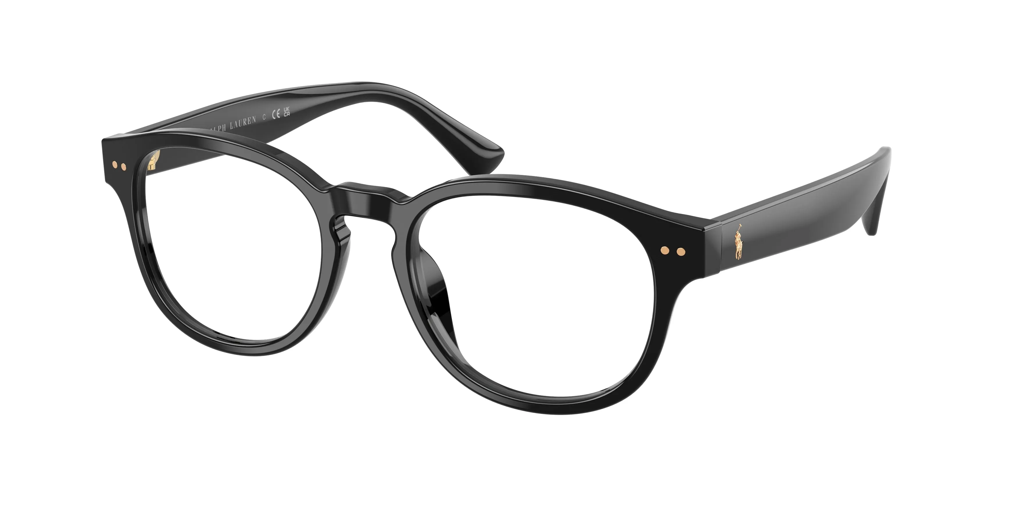 Polo Ralph Lauren PH2318U 5001 Montature da vista Acetato Nero Trasparente Pantos Normale - immagine 1