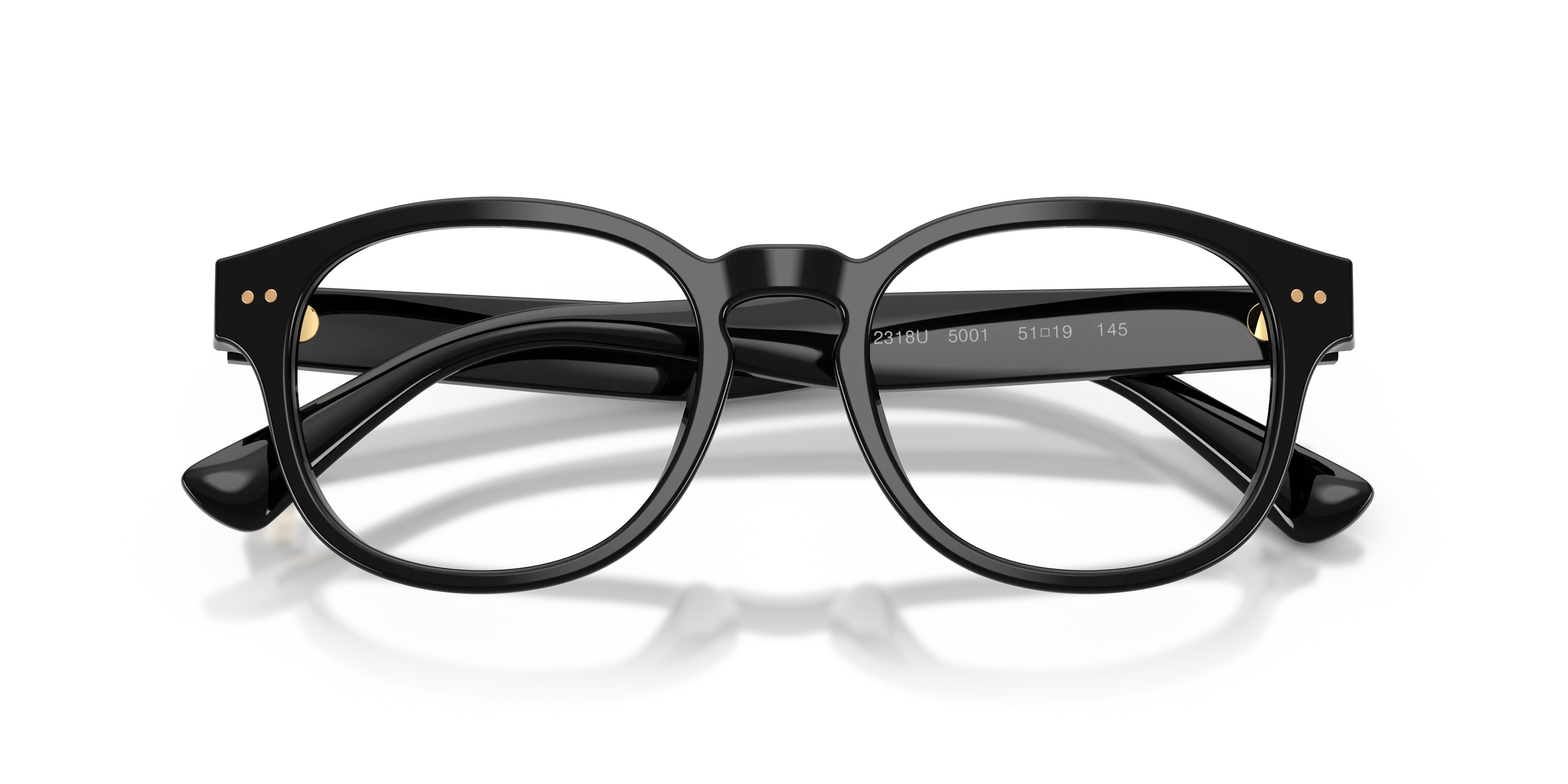 Polo Ralph Lauren PH2318U 5001 Montature da vista Acetato Nero Trasparente Pantos Normale - immagine 2