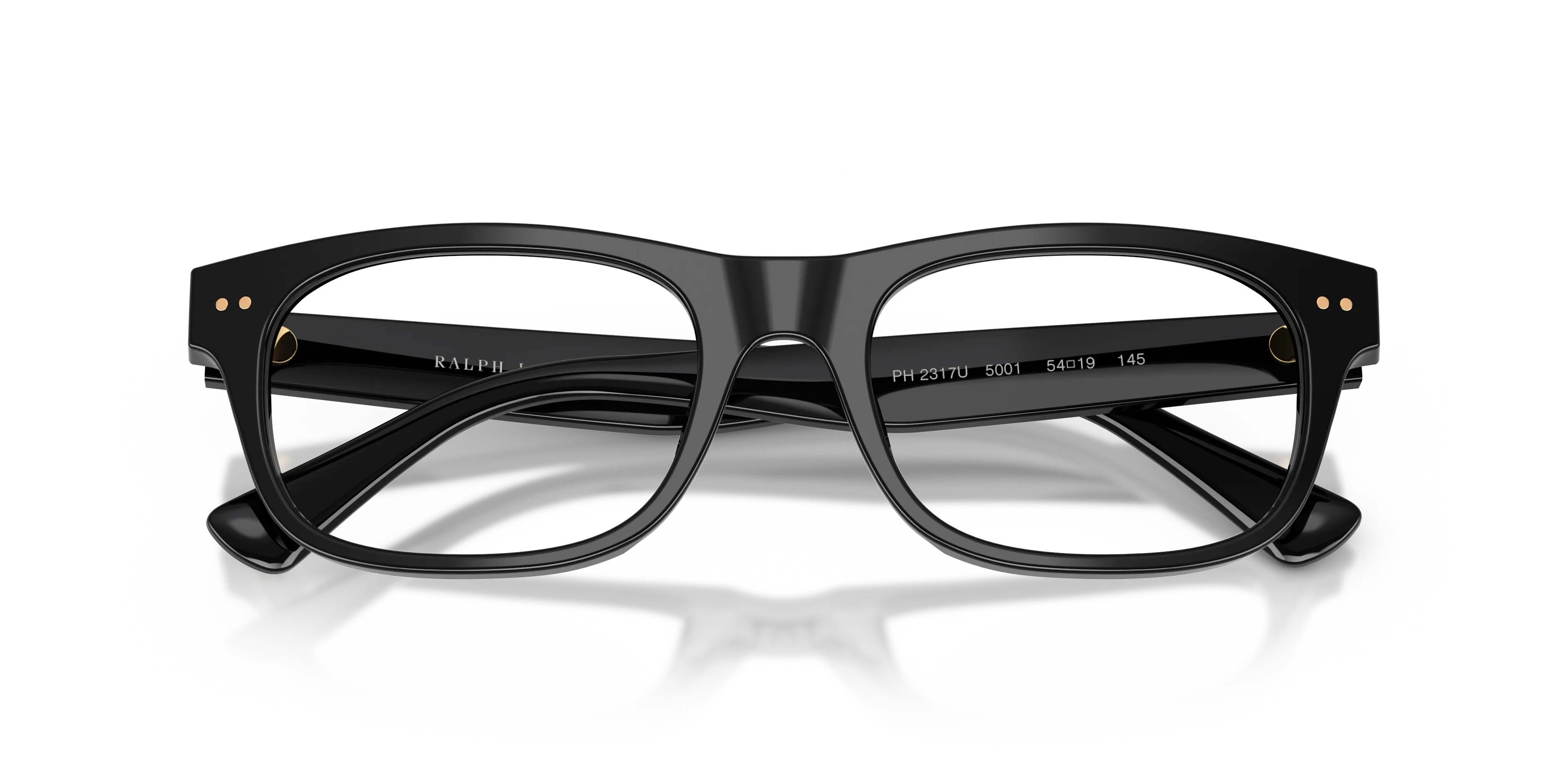 Polo Ralph Lauren PH2317U 5001 Montature da vista Acetato Nero Trasparente Pillow Normale - immagine 2