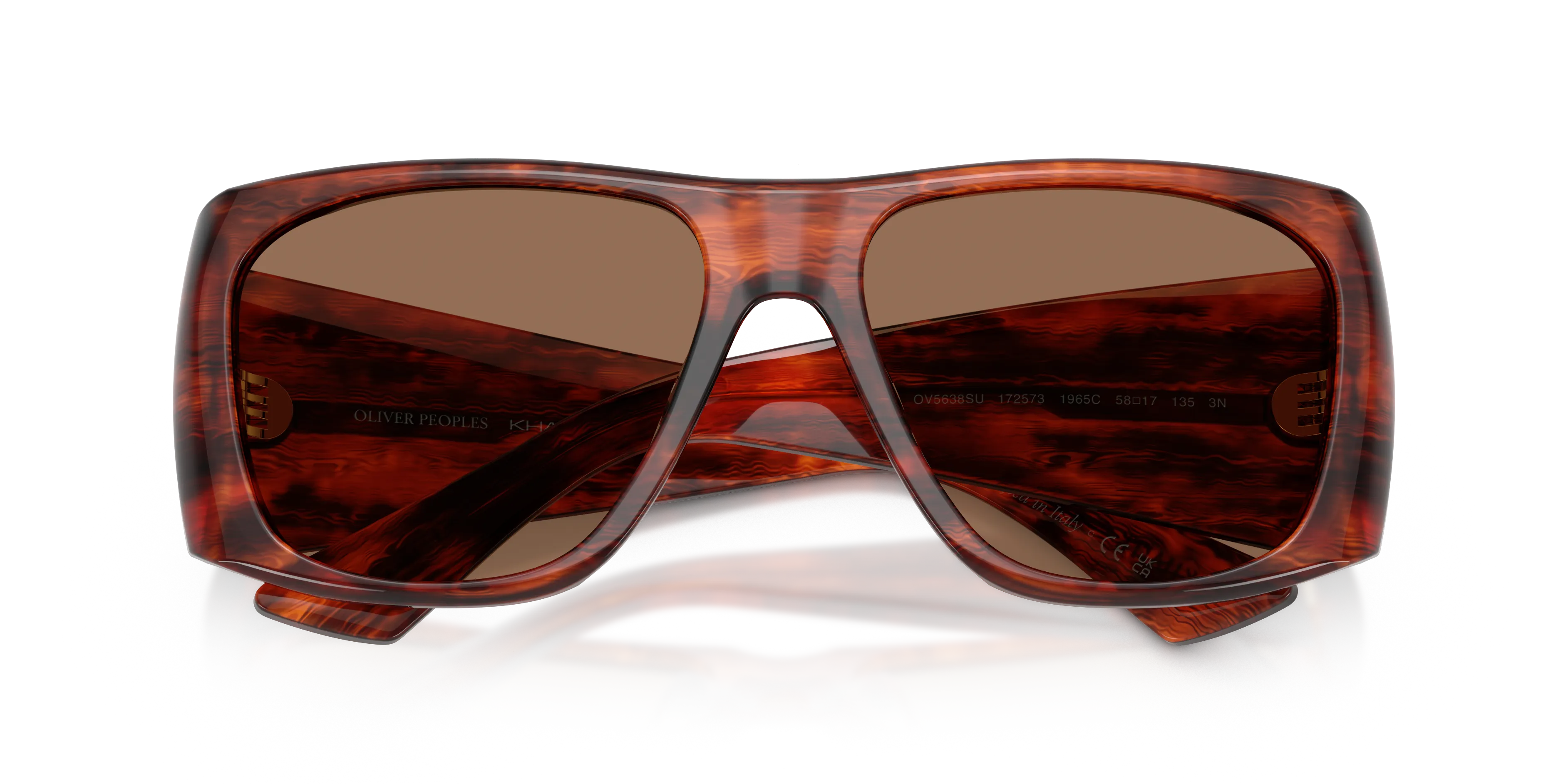 Oliver Peoples OV5638SU 1965C 172573 Occhiali da sole Acetato Rosso Marrone Squadrata Normale - immagine 2