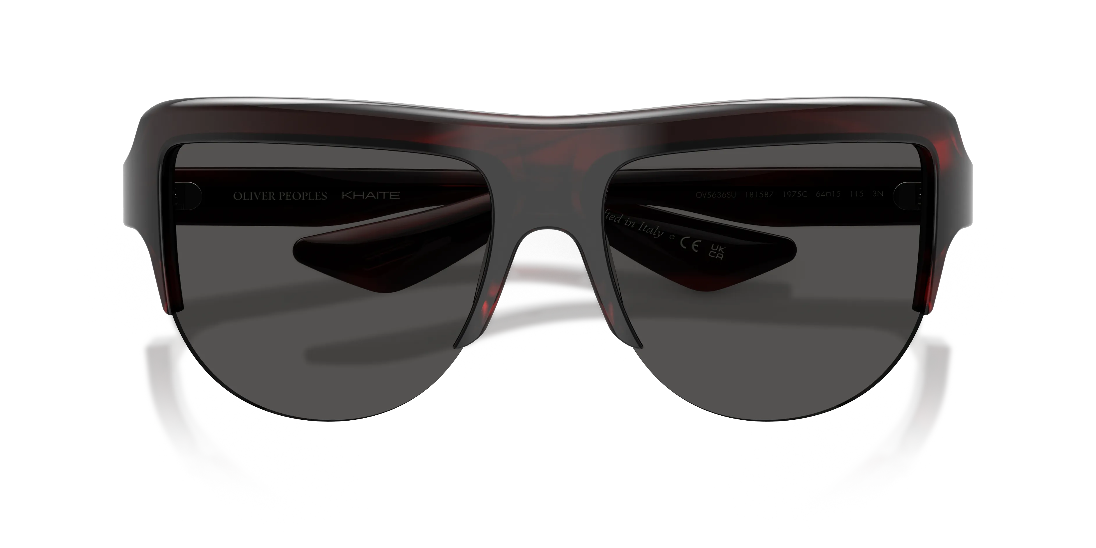 Oliver Peoples OV5636SU 1975C 181587 Occhiali da sole Acetato Rosso Grigio Geometrica Normale - immagine 2