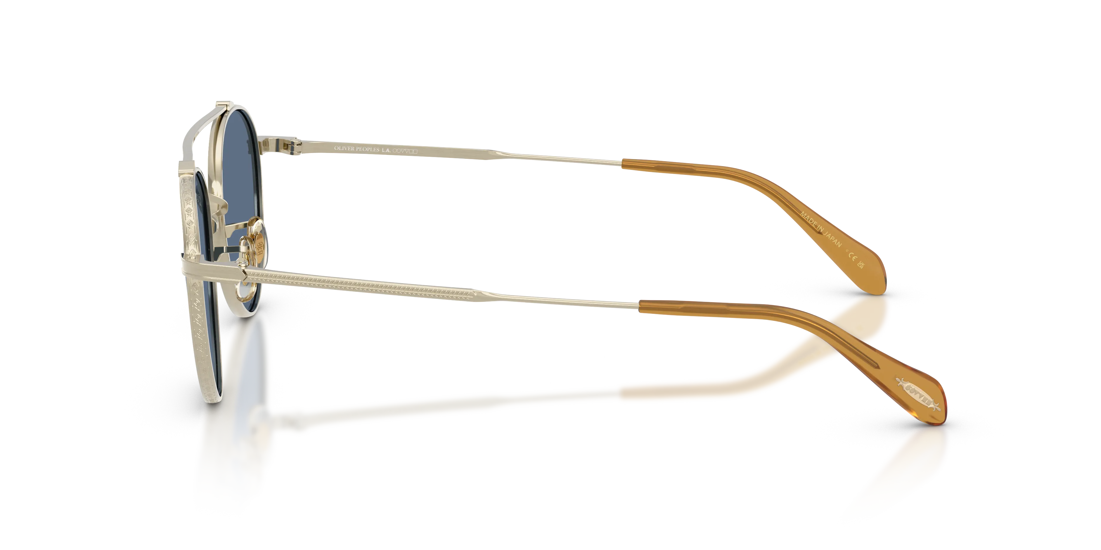 Oliver Peoples OV1223ST BRUNNER 534780 Occhiali da sole Titanio Oro Blu Pantos Normale - immagine 4