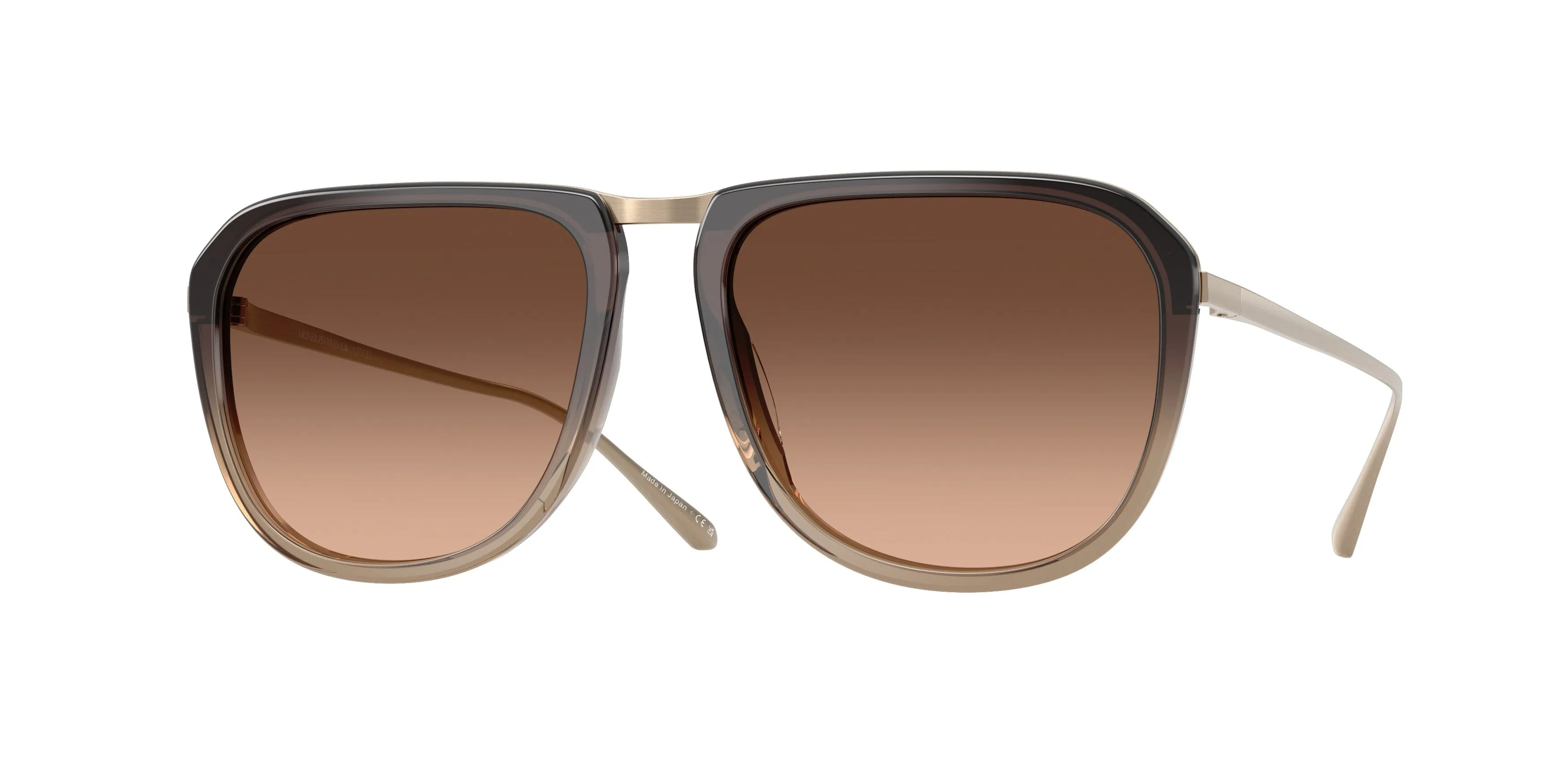 Oliver Peoples OV1387ST MODEL 2 1832A5 Occhiali da sole Titanio Marrone Marrone Squadrata Normale Sfumato - immagine 1