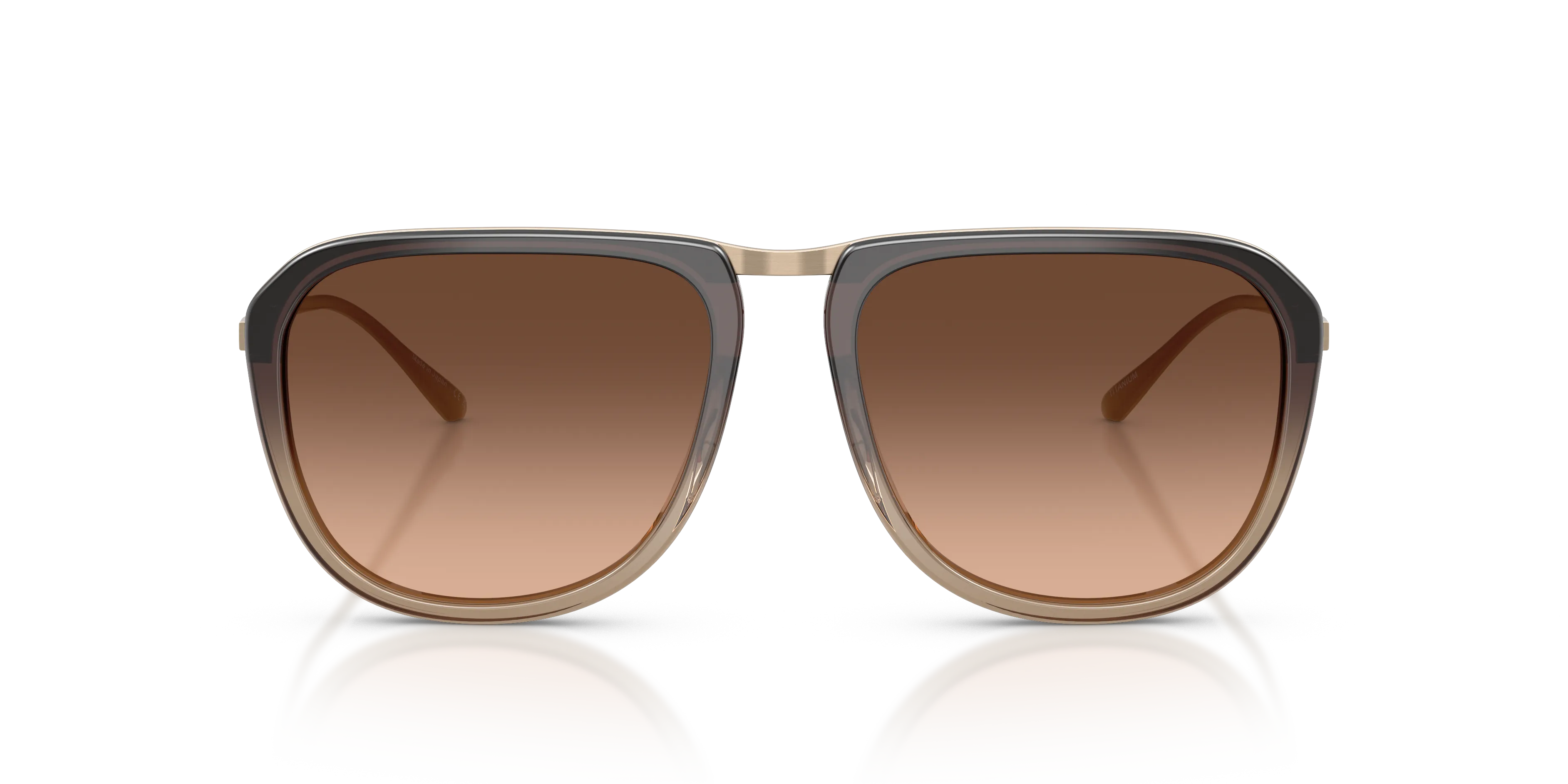 Oliver Peoples OV1387ST MODEL 2 1832A5 Occhiali da sole Titanio Marrone Marrone Squadrata Normale Sfumato - immagine 3
