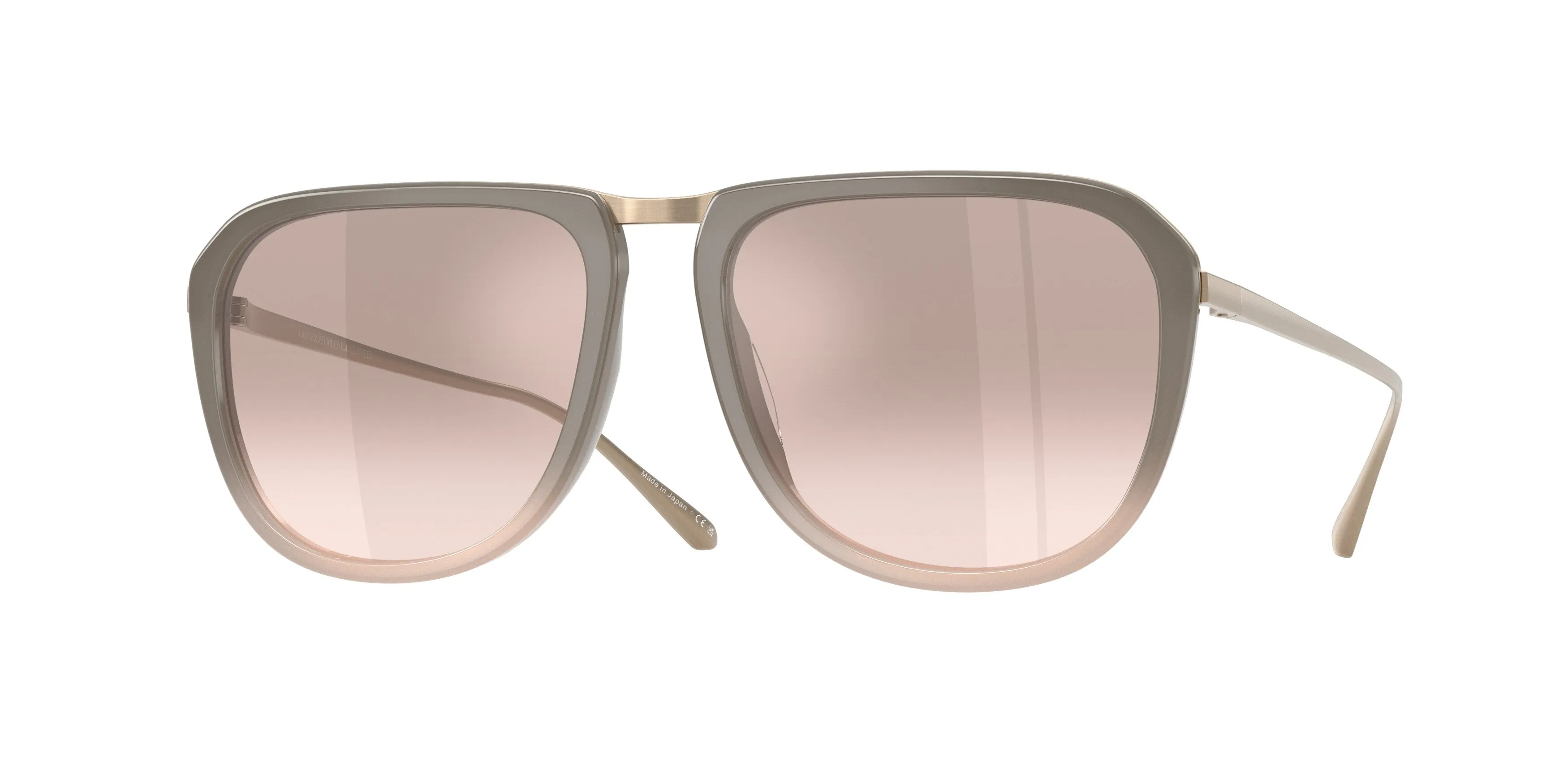 Oliver Peoples OV1387ST MODEL 2 18318Z Occhiali da sole Titanio Marrone Rosa Squadrata Specchiate Sfumato - immagine 1