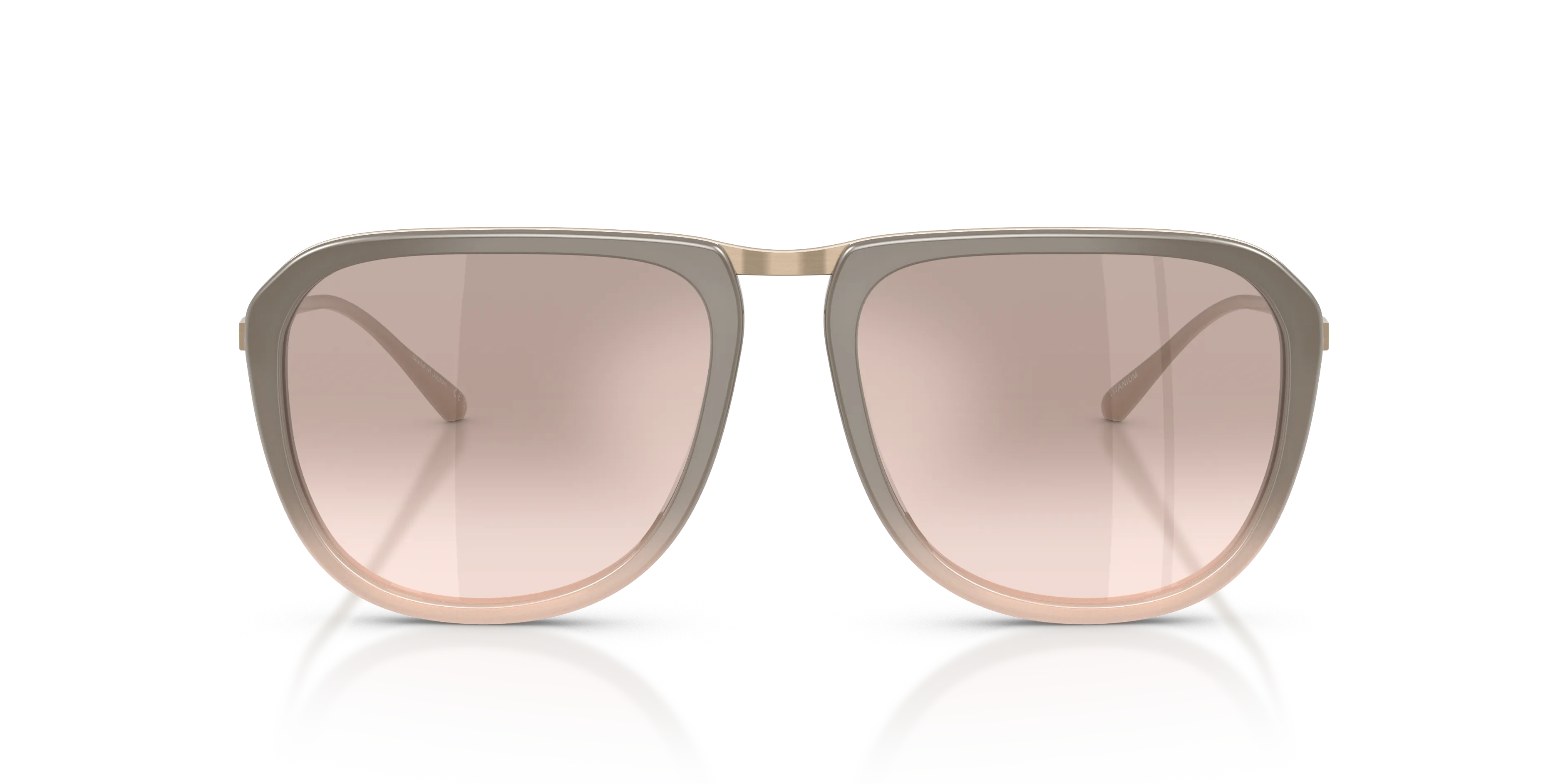 Oliver Peoples OV1387ST MODEL 2 18318Z Occhiali da sole Titanio Marrone Rosa Squadrata Specchiate Sfumato - immagine 3