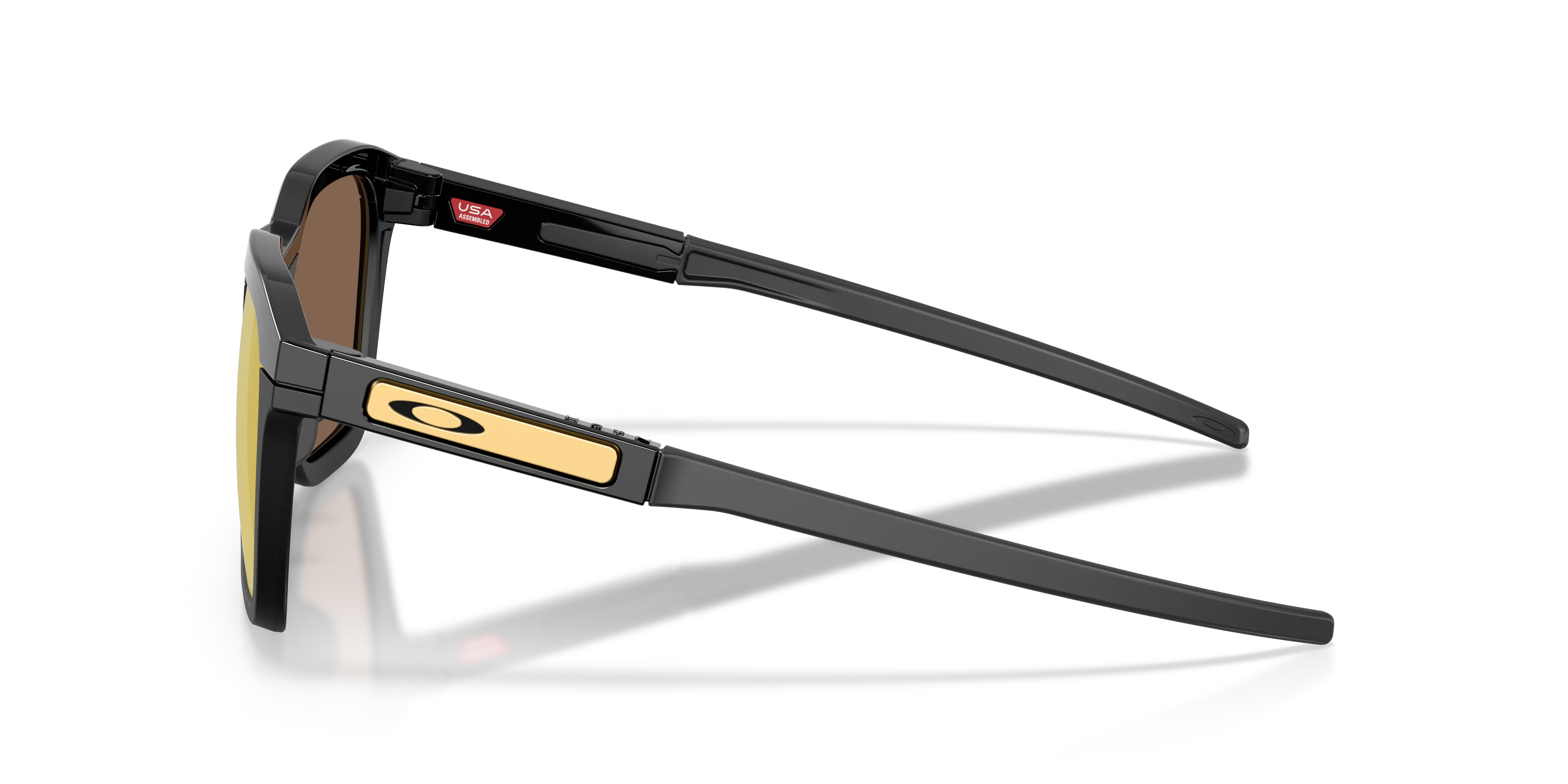 Oakley OO9555 HSTN SQ 2.0 955507 Occhiali da sole O_Matter Nero Oro Squadrata Polarizzata - immagine 4