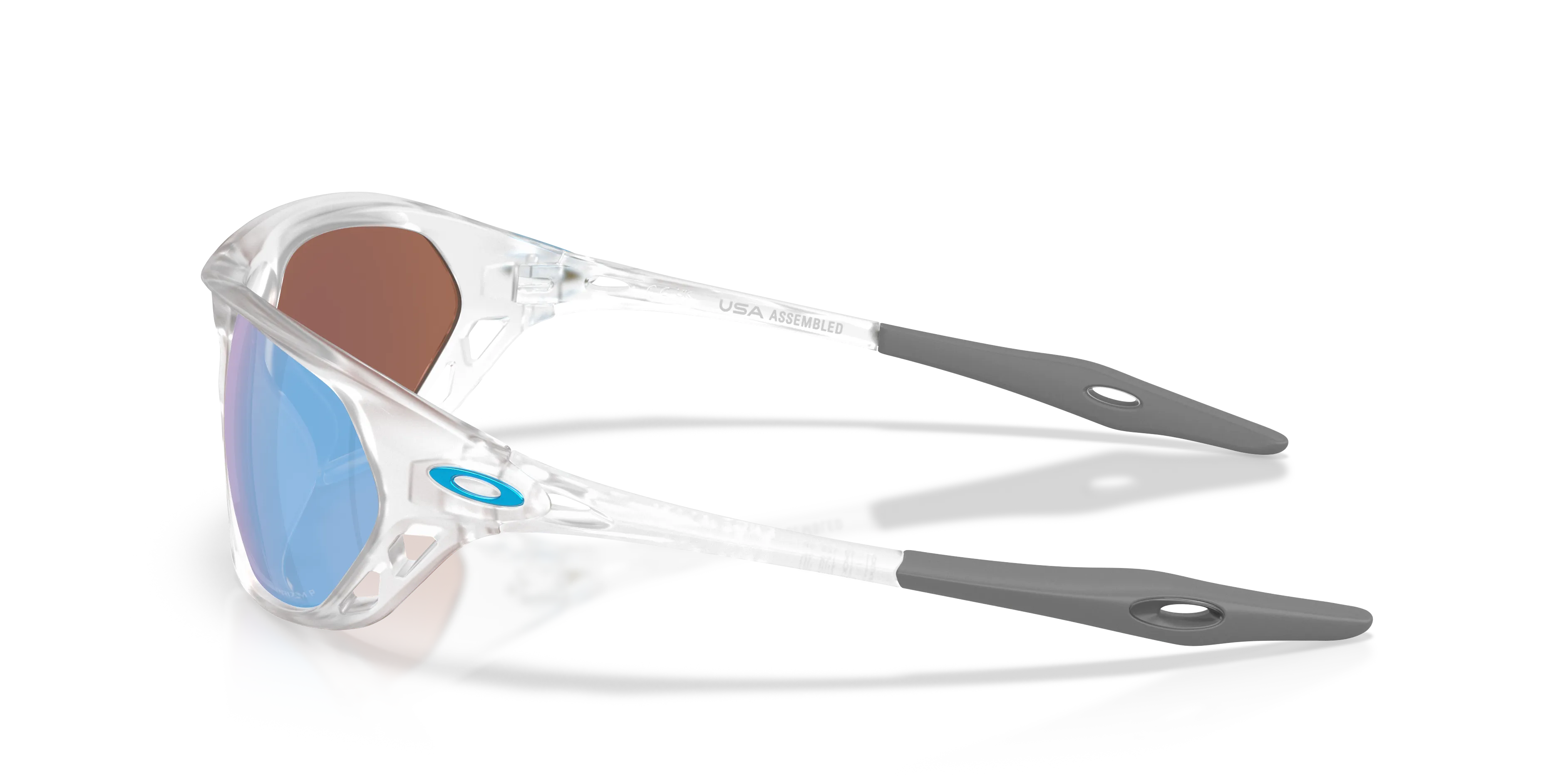 Oakley OO9537 CAGE JACKET 953702 Occhiali da sole O_Matter Trasparente Blu Geometrica Polarizzata - immagine 4