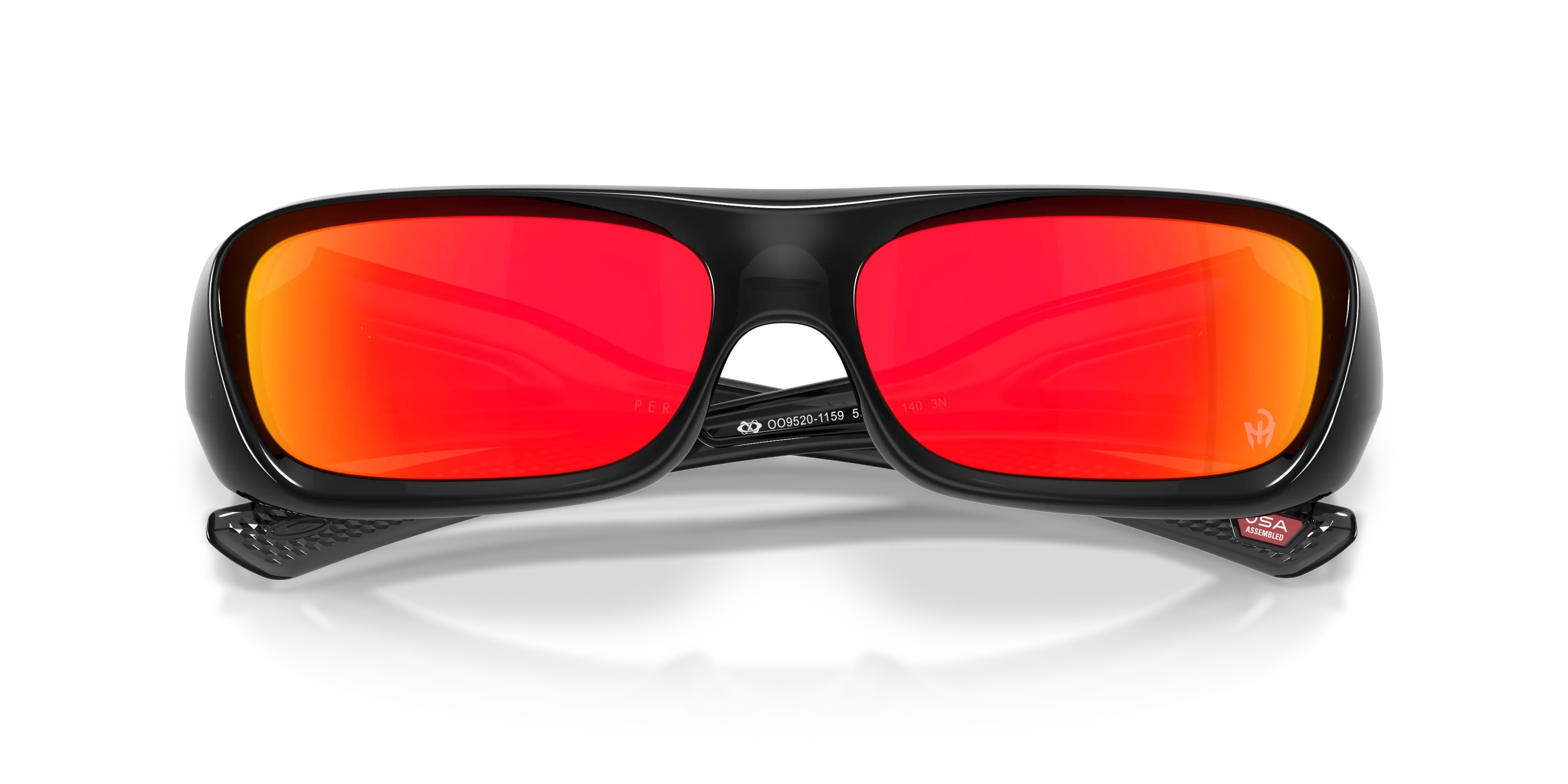 Oakley OO9520 PERMIAN 952011 Occhiali da sole O_Matter Nero Rosso Squadrata Normale - immagine 2
