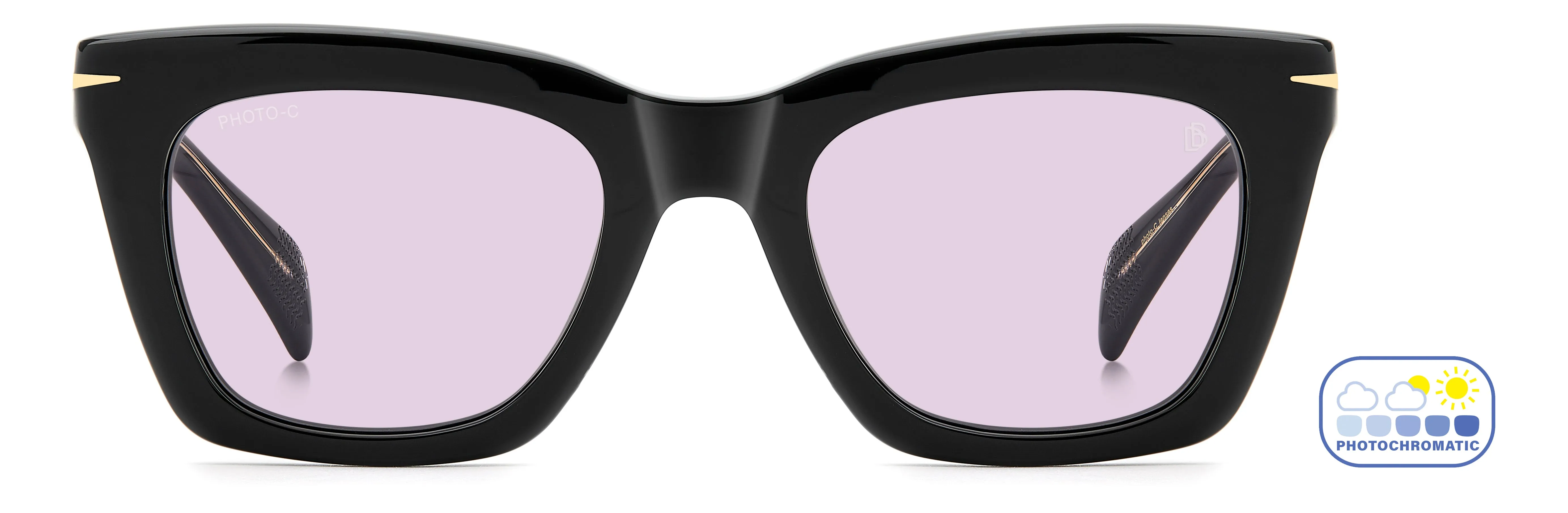 DAVID BECKHAM DB 99/MIAMI 807/KE Occhiali da sole Acetato Nero Viola Squadrata Fotocromatiche - immagine 2