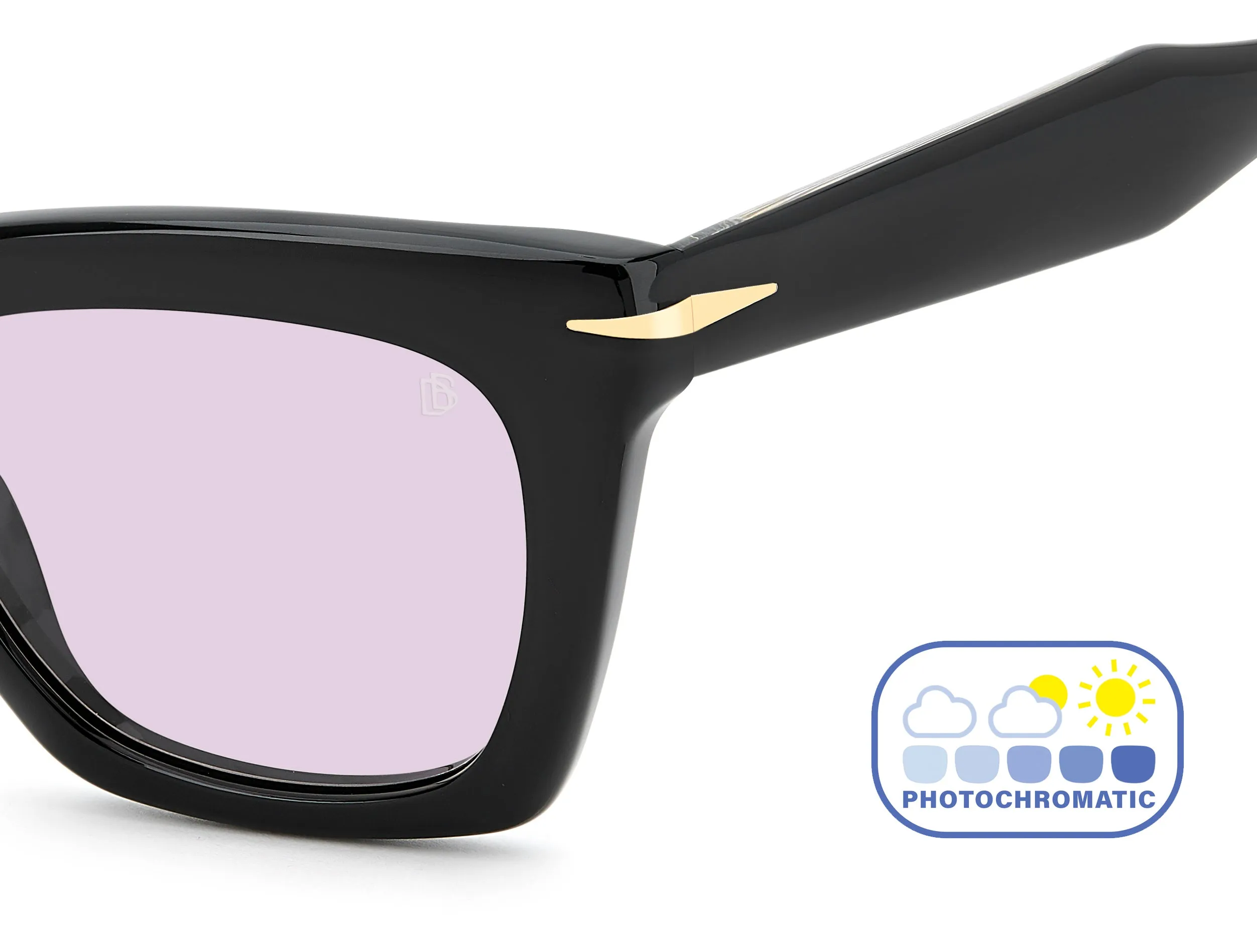 DAVID BECKHAM DB 99/MIAMI 807/KE Occhiali da sole Acetato Nero Viola Squadrata Fotocromatiche - immagine 3