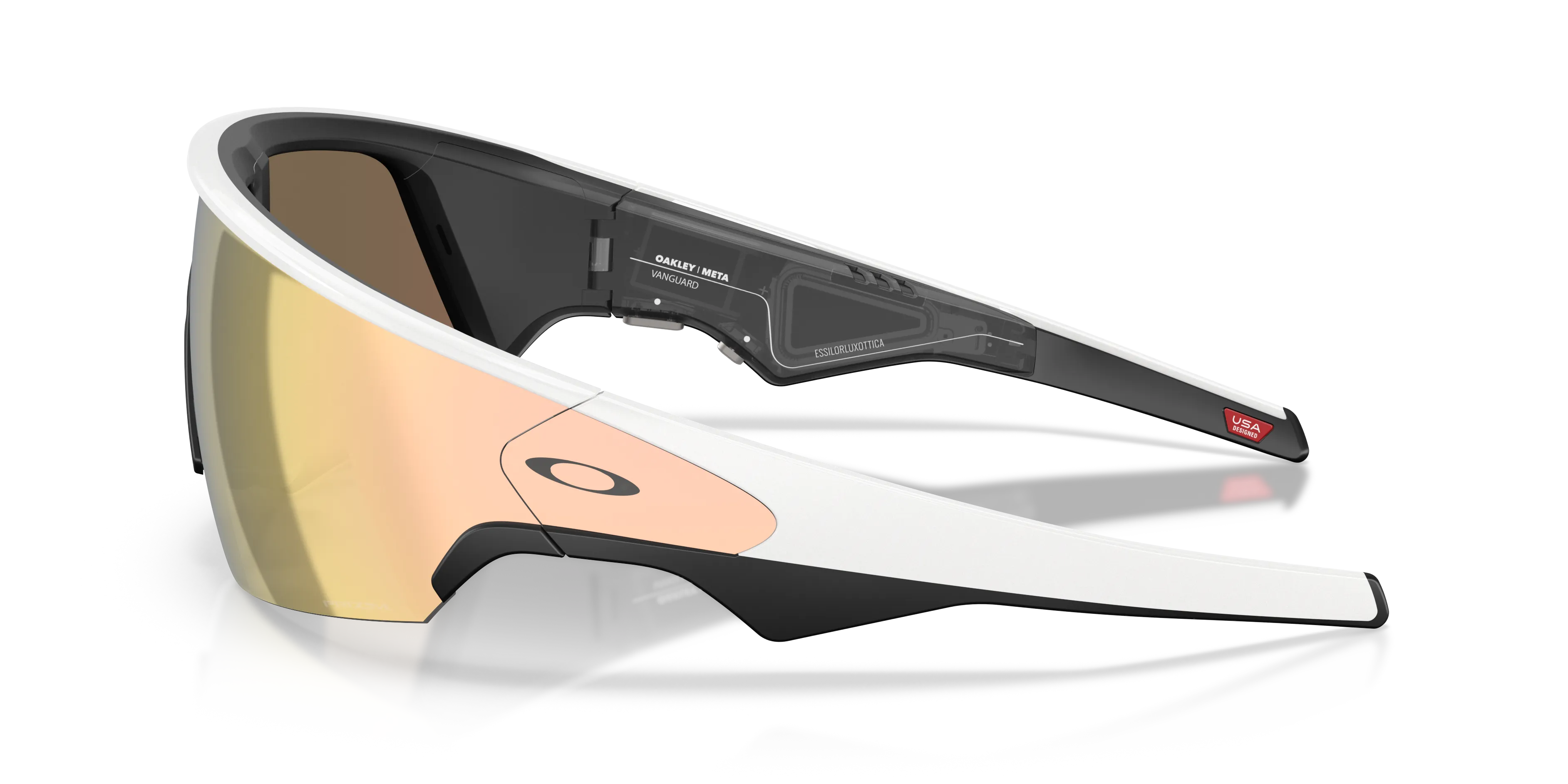 Oakley Meta OW8001 Vanguard 800108 Smart glasses O_Matter Bianco Oro Geometrica Specchiate Prizm - immagine 4