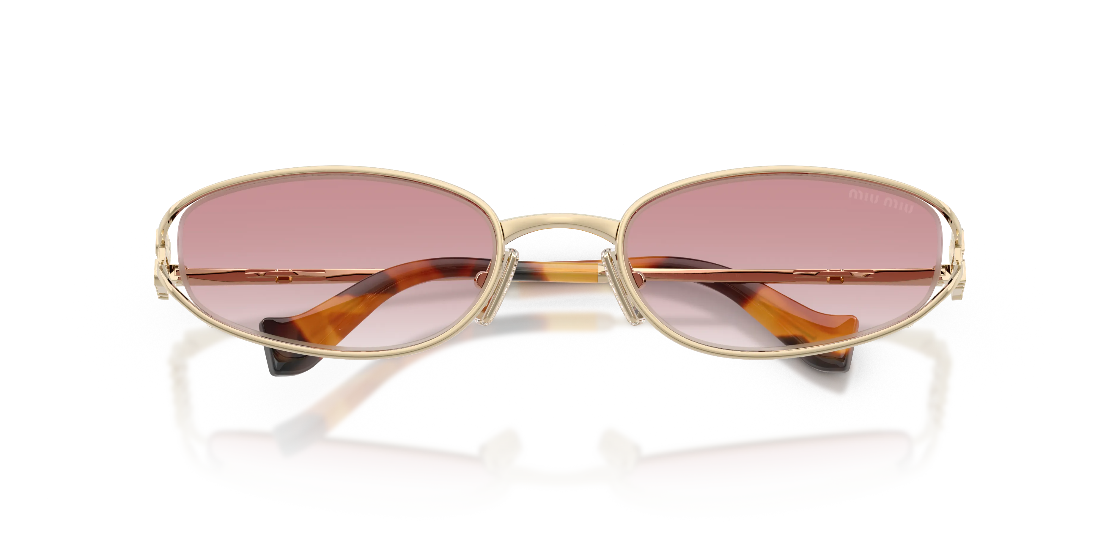 Miu Miu MU C51S ZVN70O Occhiali da sole Metallo Oro Rosa Geometrica Normale Sfumato - immagine 2