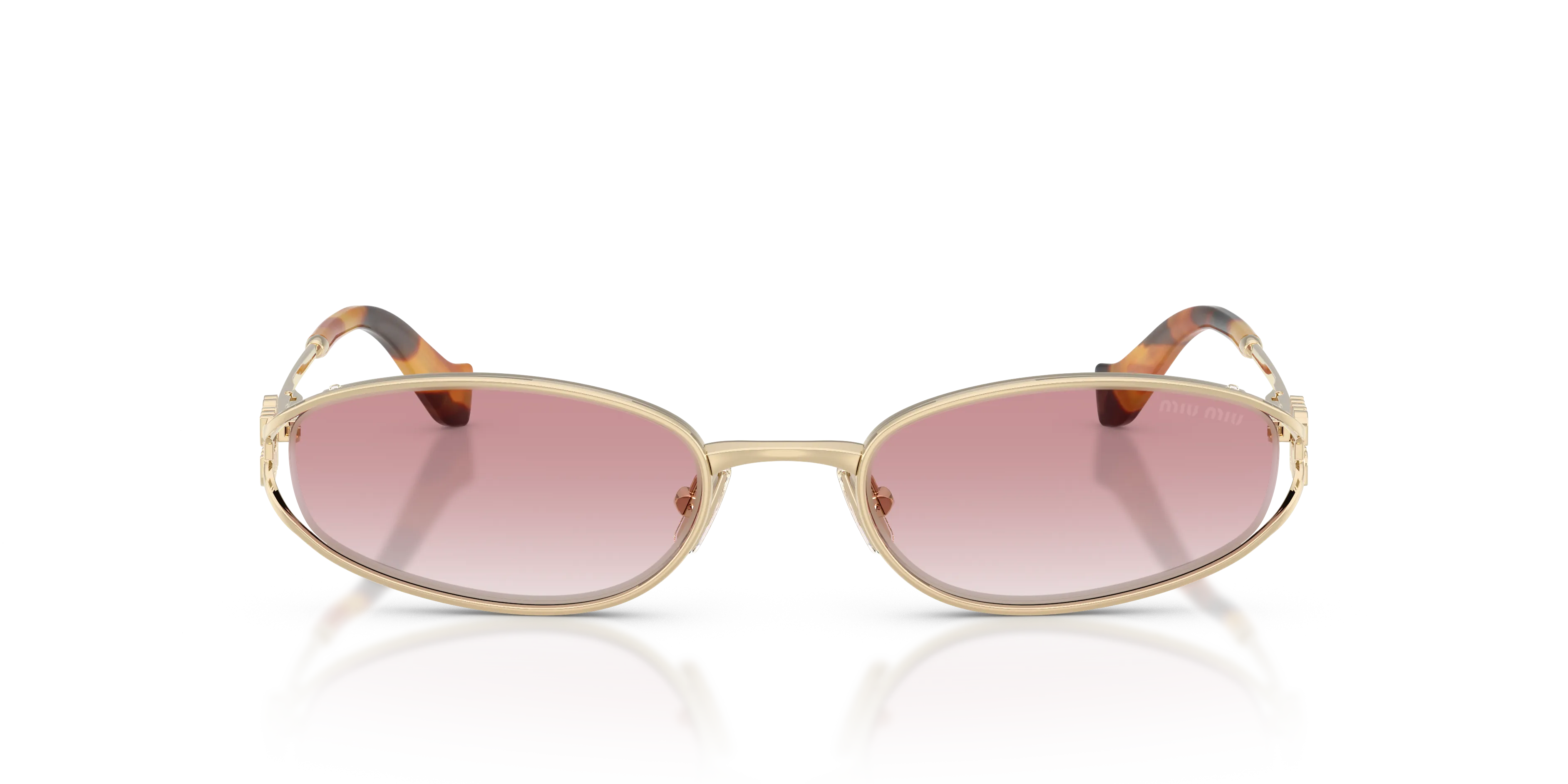 Miu Miu MU C51S ZVN70O Occhiali da sole Metallo Oro Rosa Geometrica Normale Sfumato - immagine 3