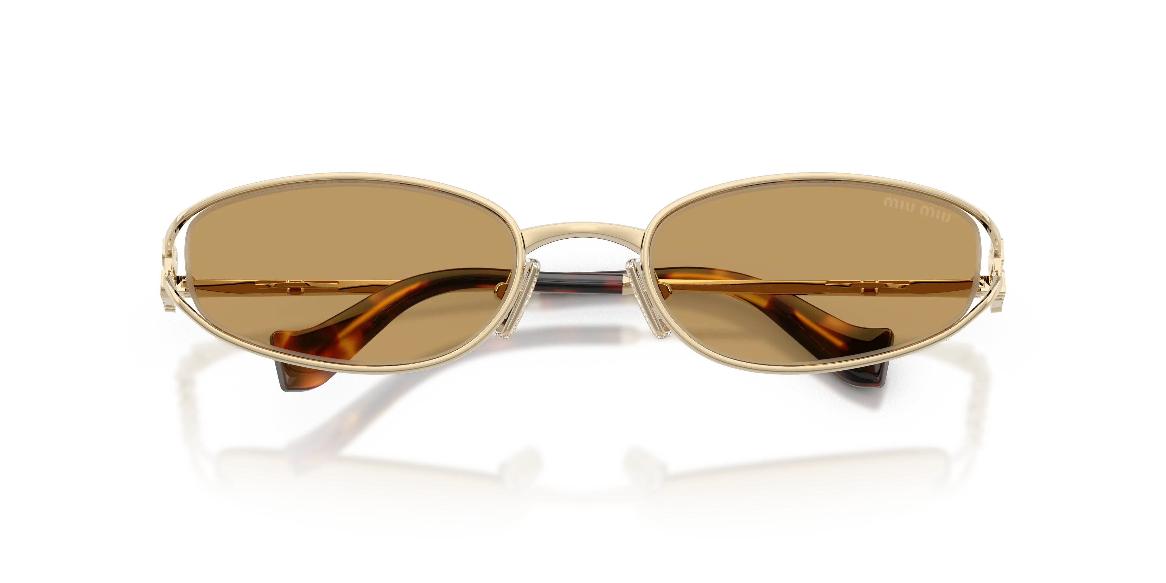 Miu Miu MU C51S ZVN10Y Occhiali da sole Metallo Oro Marrone Geometrica Normale - immagine 2