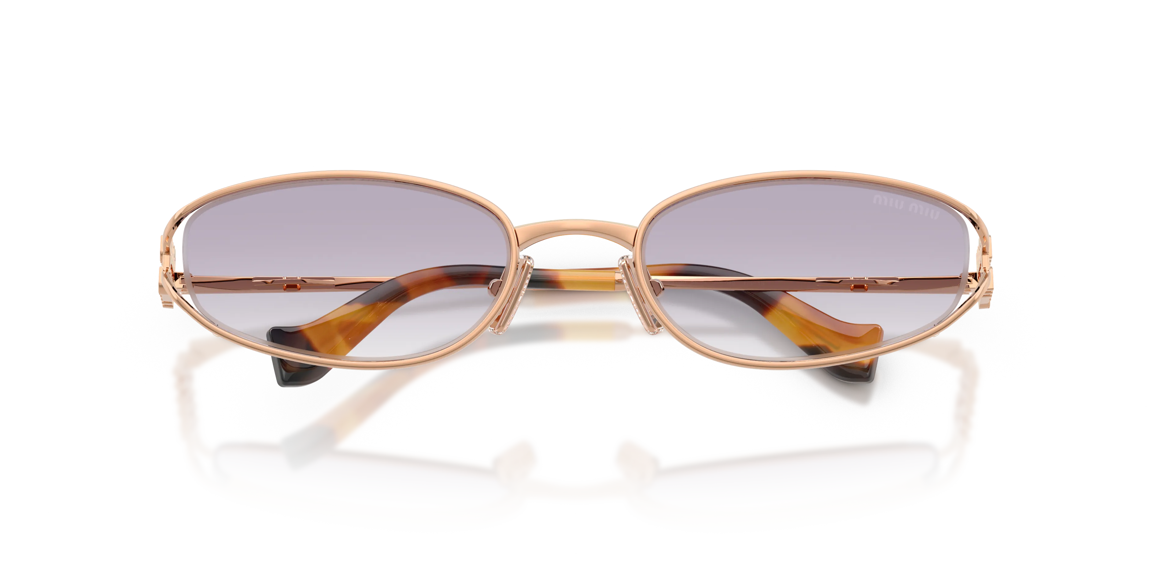 Miu Miu MU C51S ZVF04O Occhiali da sole Metallo Oro Grigio Geometrica Normale Sfumato - immagine 2
