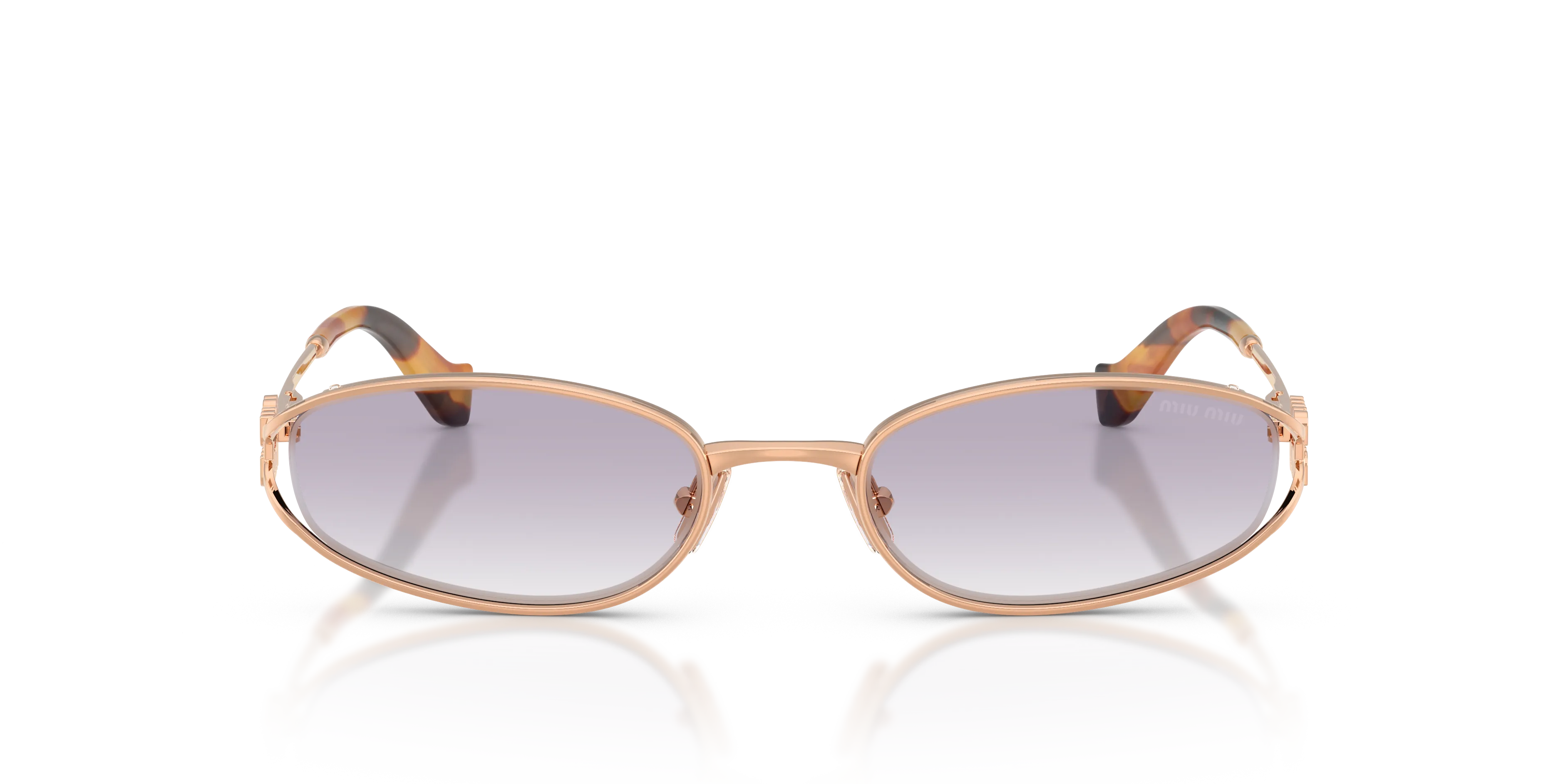 Miu Miu MU C51S ZVF04O Occhiali da sole Metallo Oro Grigio Geometrica Normale Sfumato - immagine 3