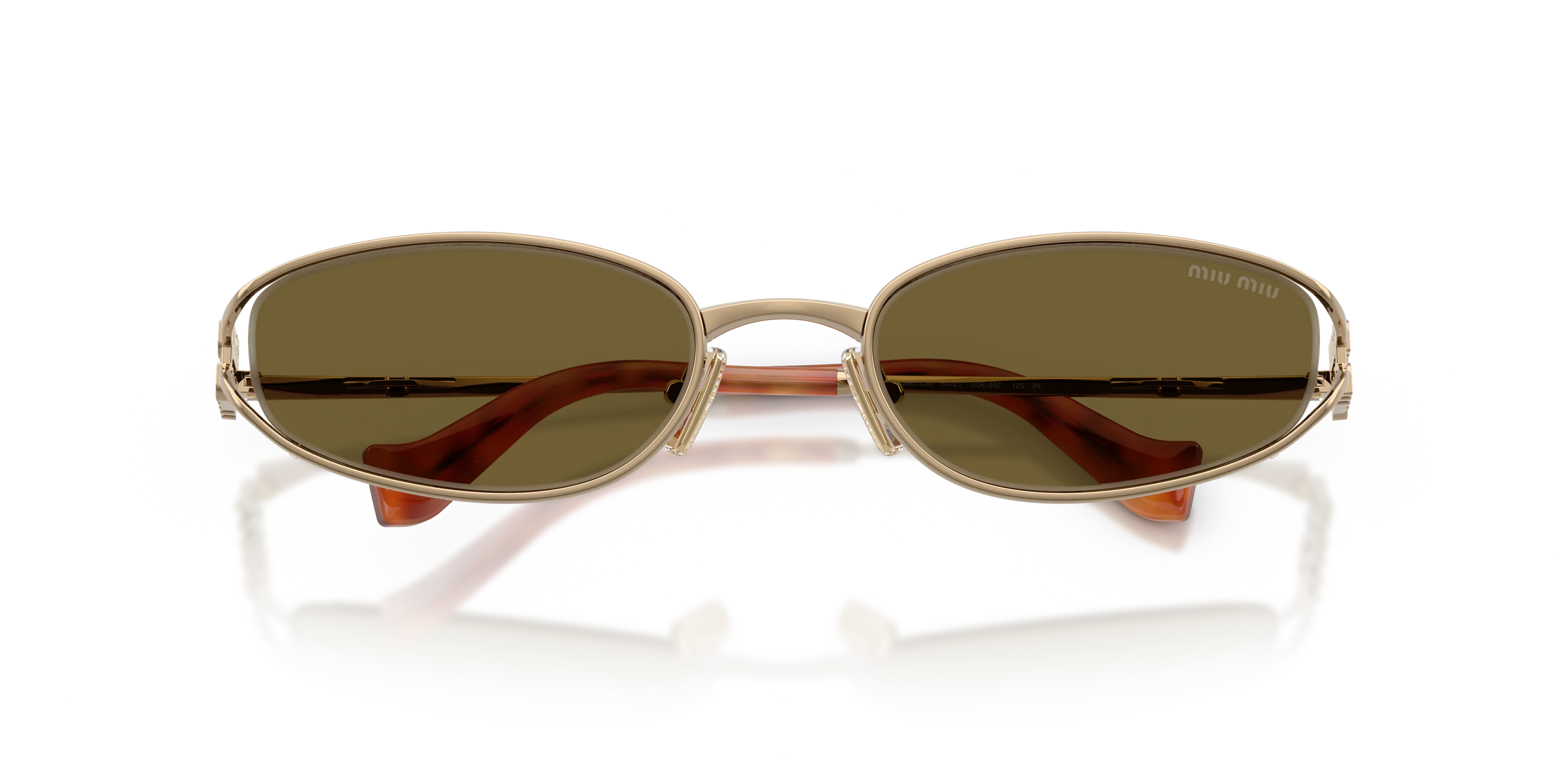 Miu Miu MU C51S 7OE09Z Occhiali da sole Metallo Oro Marrone Geometrica Normale - immagine 2