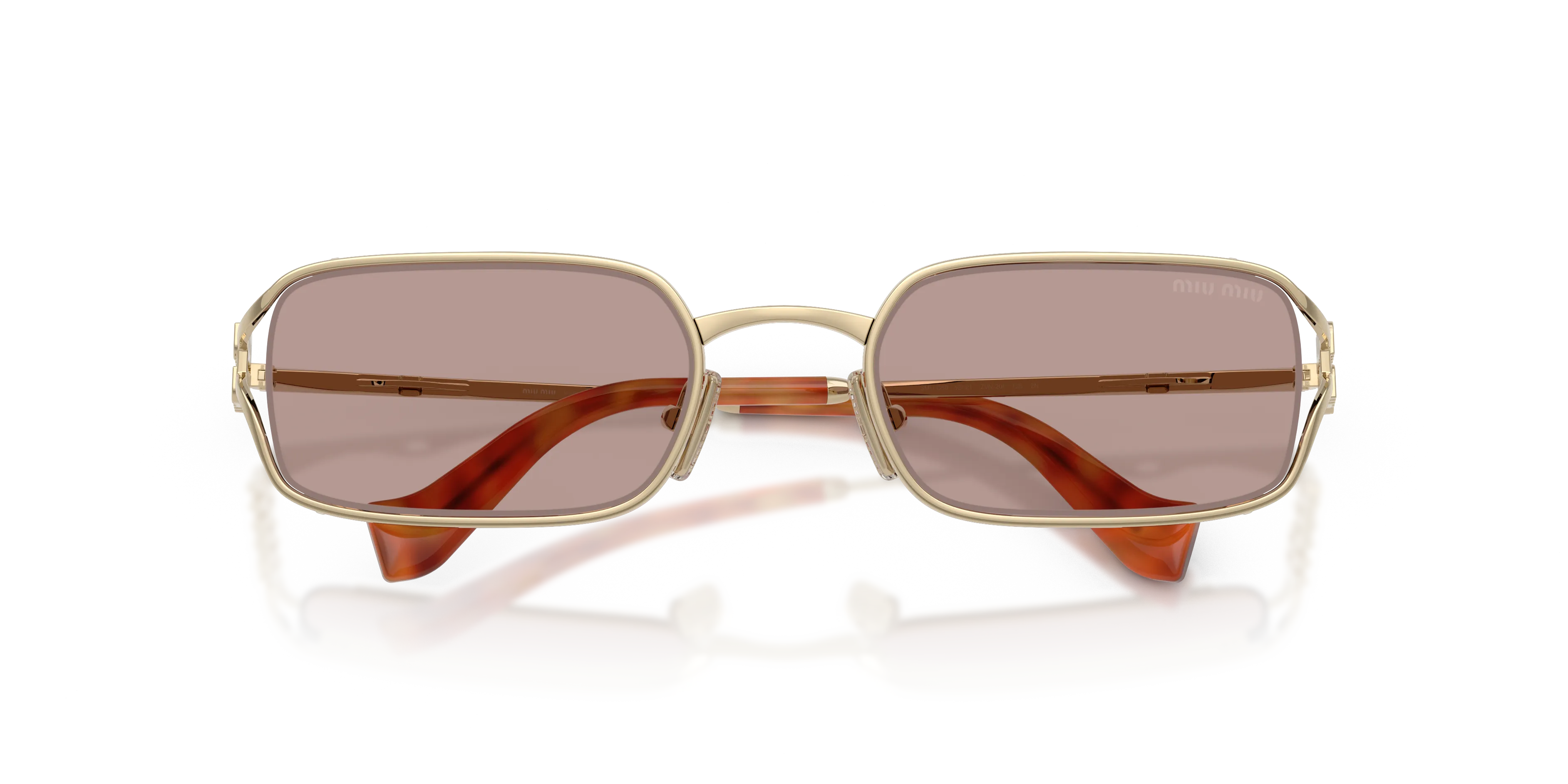 Miu Miu MU C50S ZVN20I Occhiali da sole Metallo Oro Marrone Squadrata Normale - immagine 2
