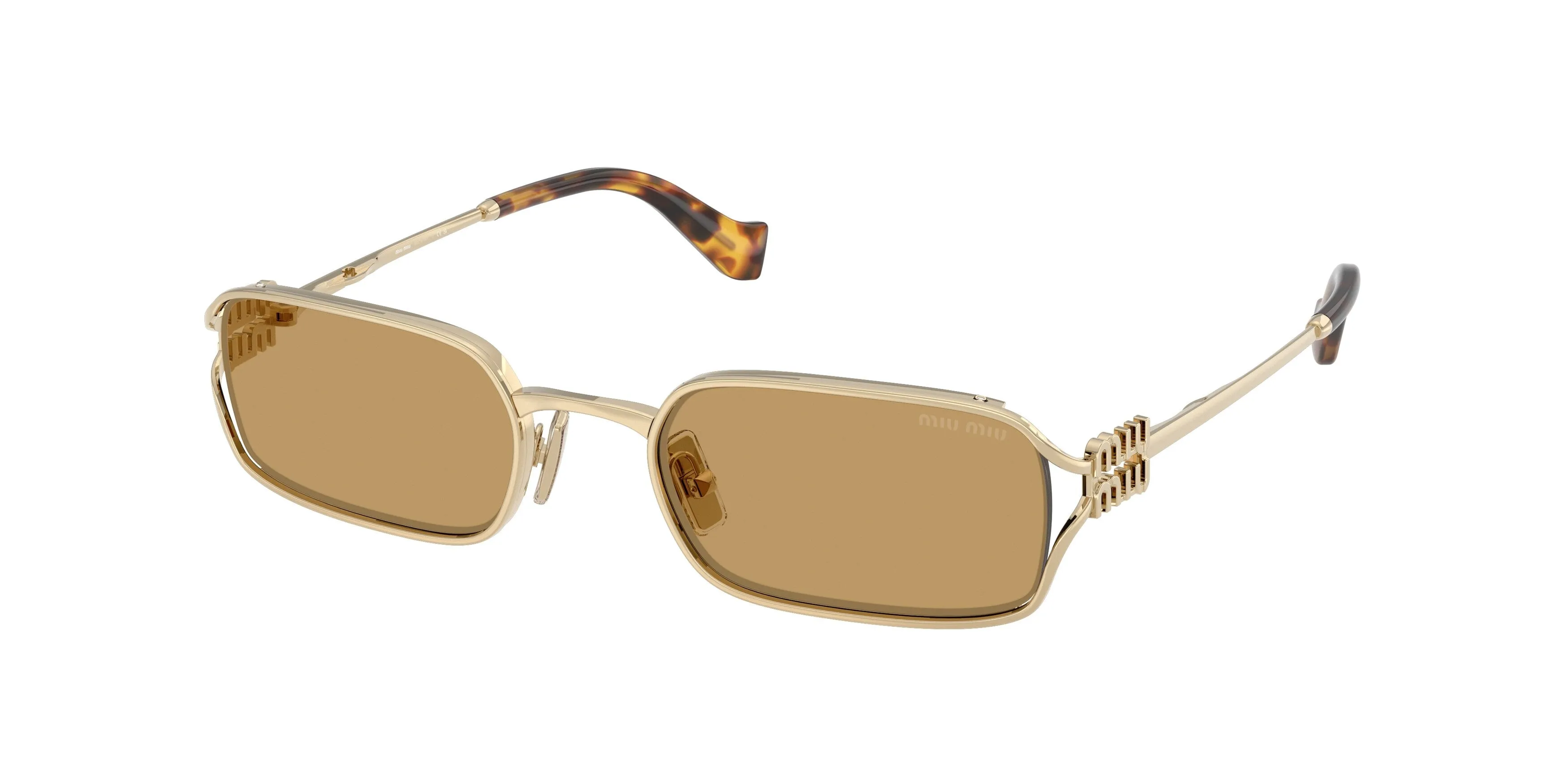 Miu Miu MU C50S ZVN10Y Occhiali da sole Metallo Oro Giallo Squadrata Normale - immagine 1